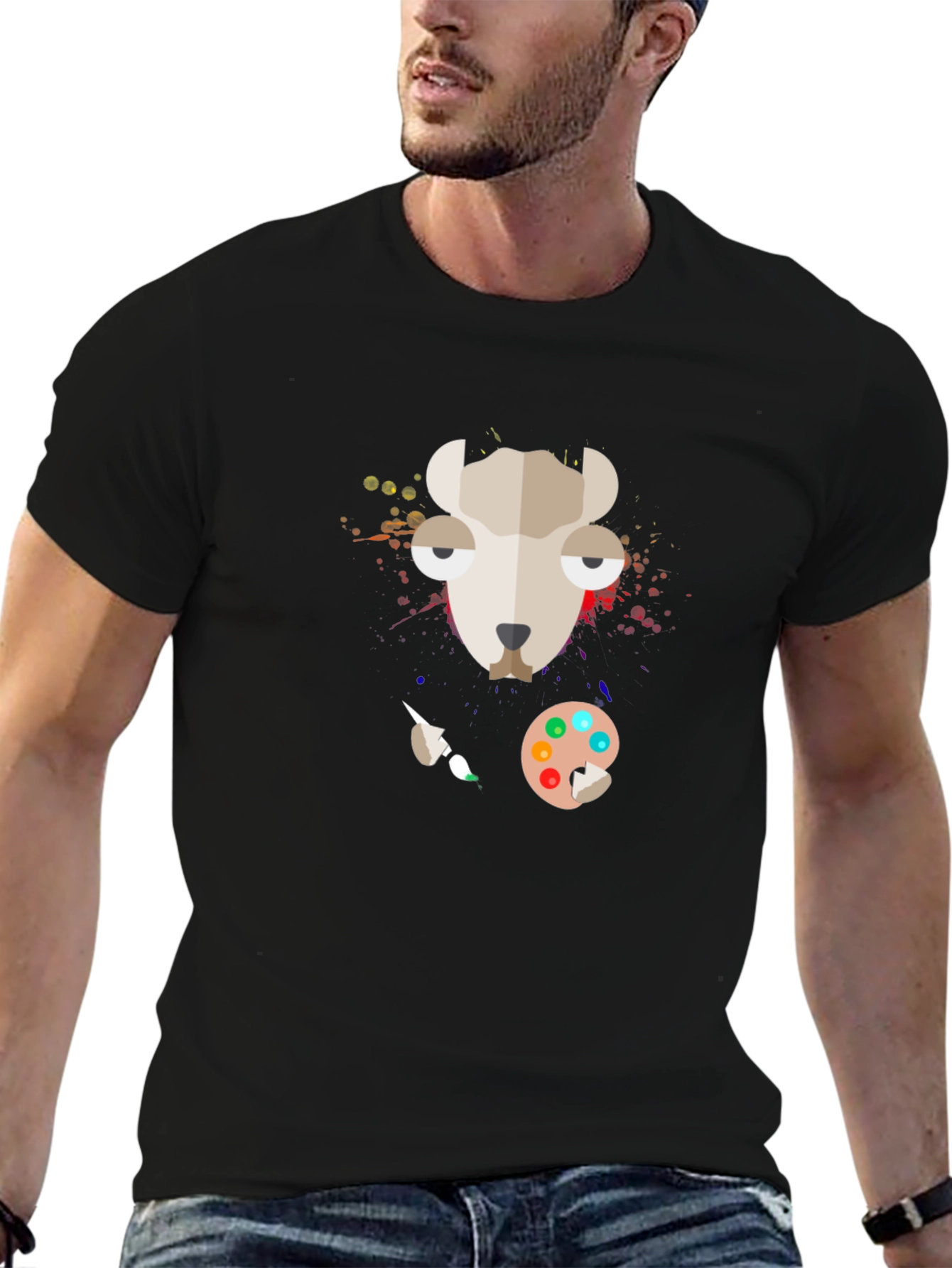 Artist Sheep Graphic Tee - Unique & Stylish