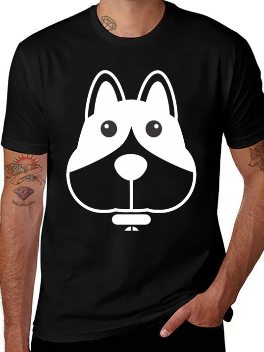 Dog Graphic Black Tee - Casual Wear