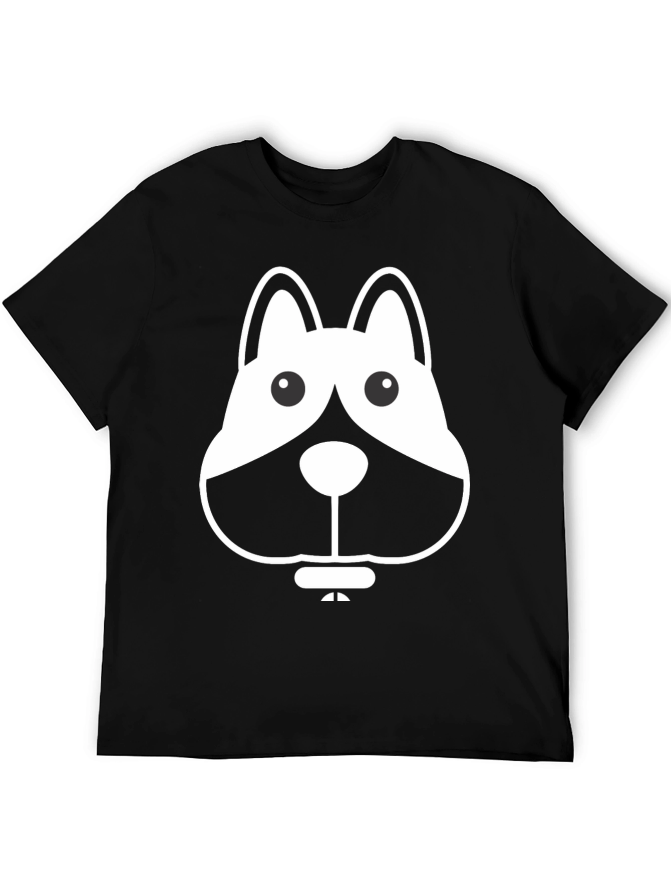 Dog Graphic Black Tee - Casual Wear