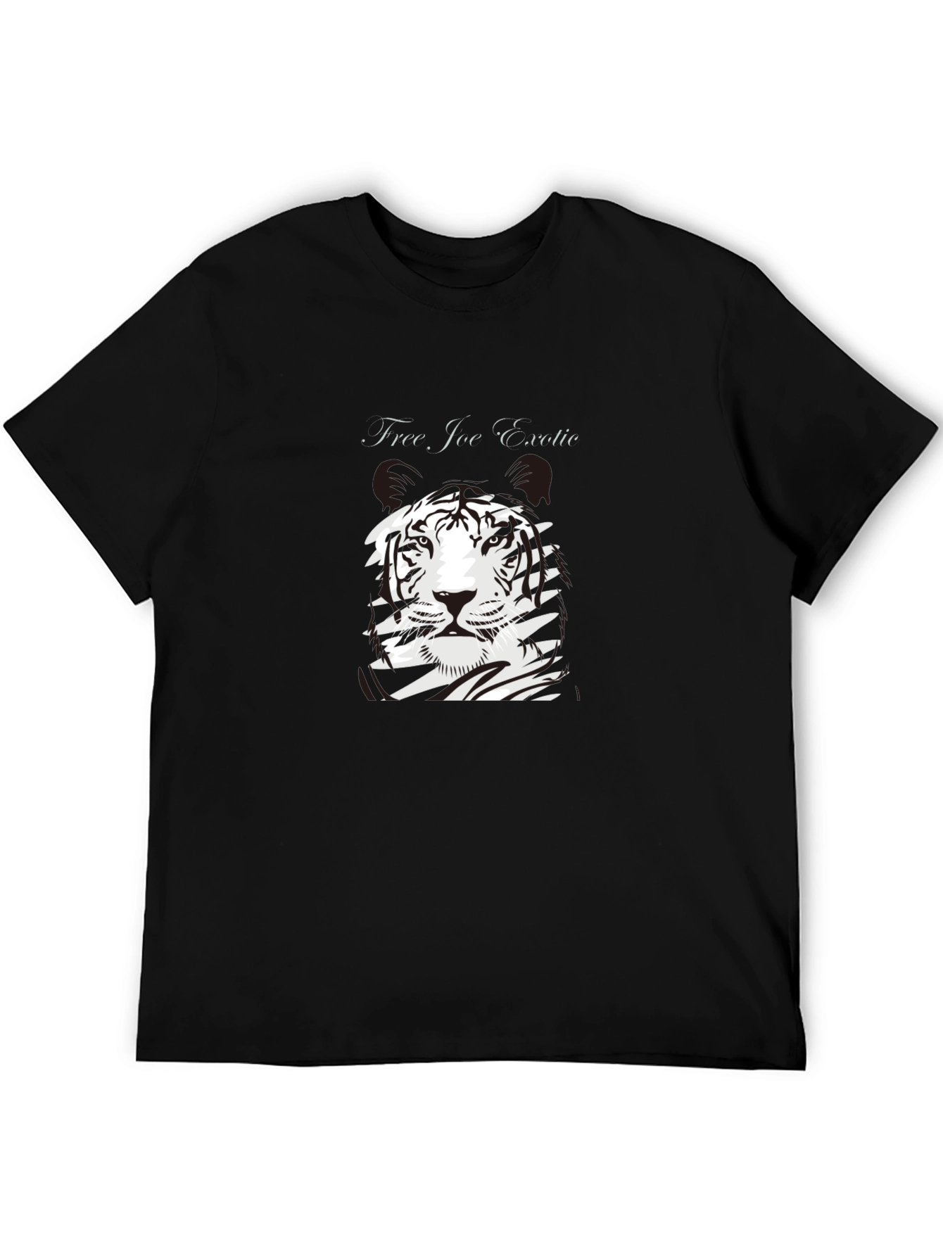 Free Joe Exotic Tiger Graphic Black T-Shirt