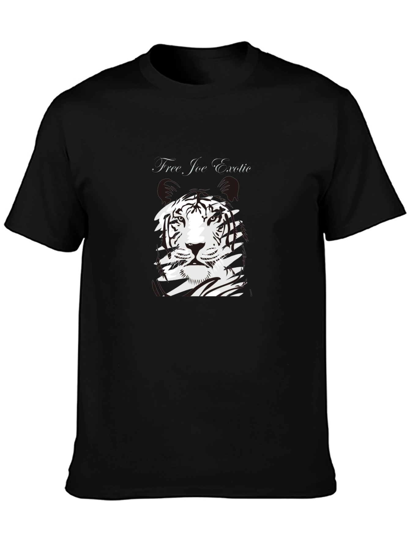 Free Joe Exotic Tiger Graphic Black T-Shirt