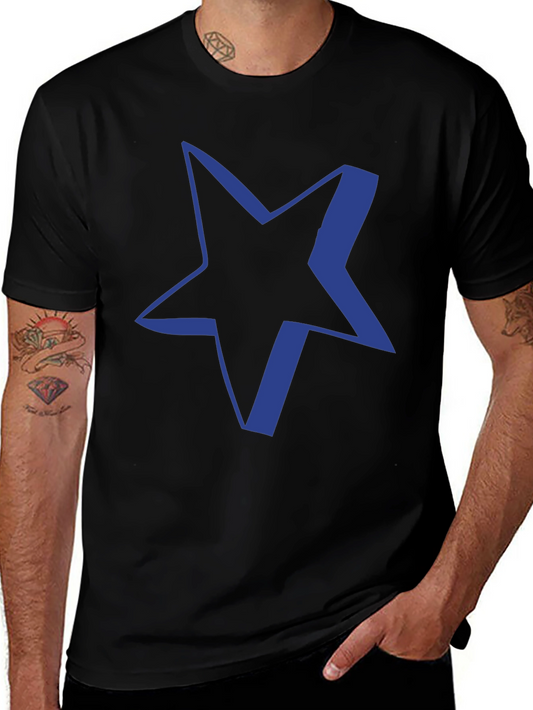 Black T-Shirt with Blue Star