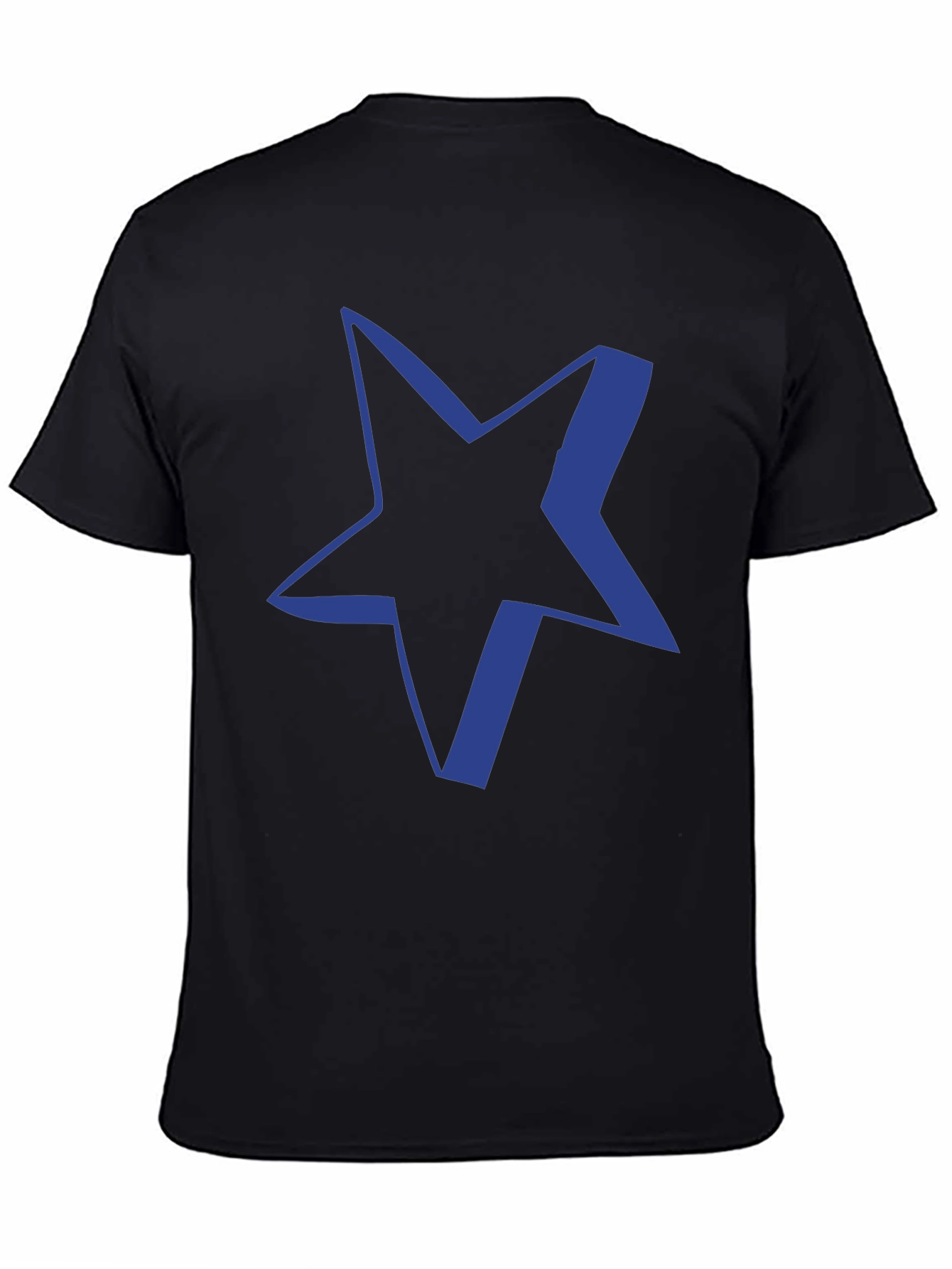 Black T-Shirt with Blue Star