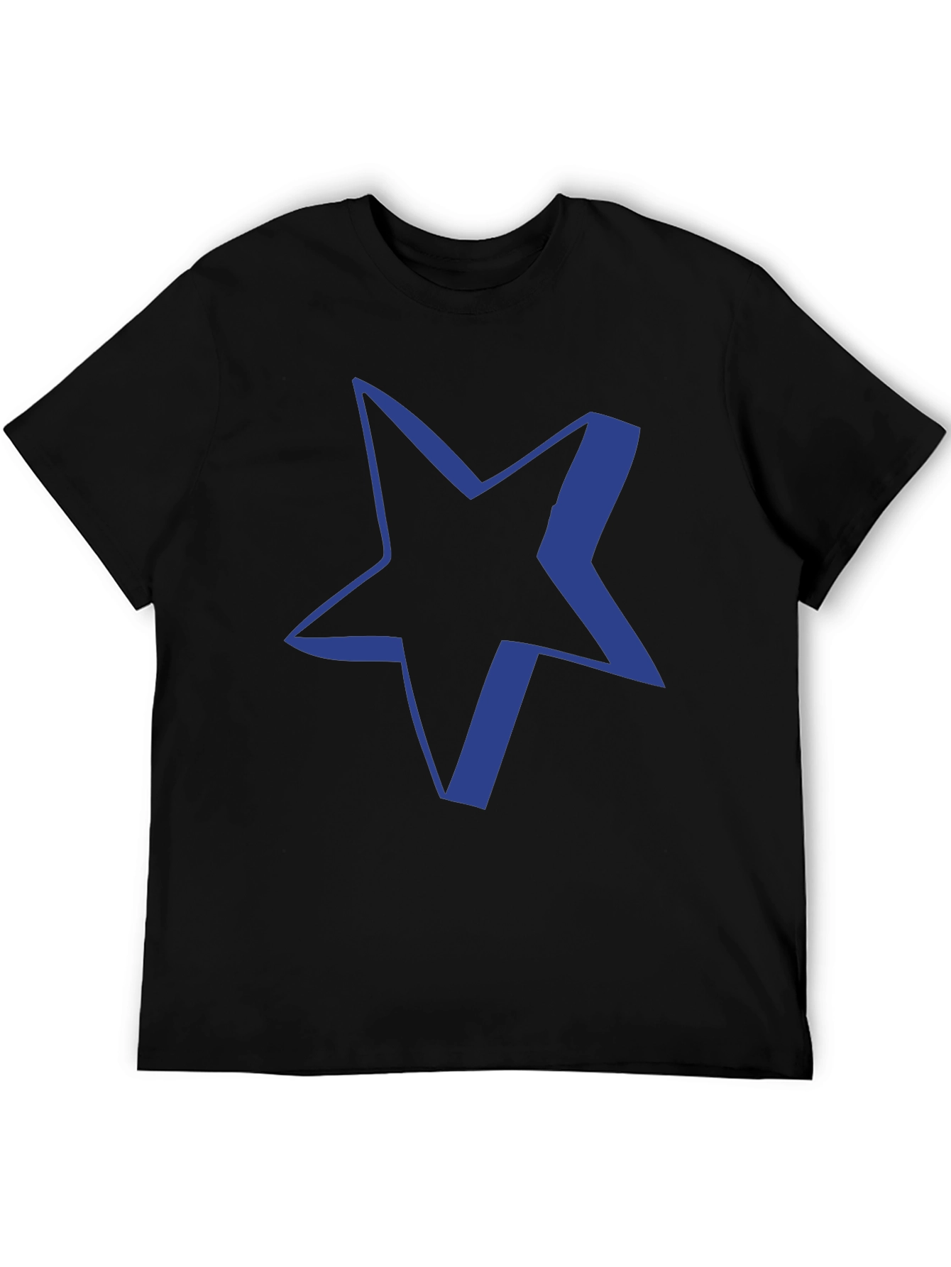 Black T-Shirt with Blue Star