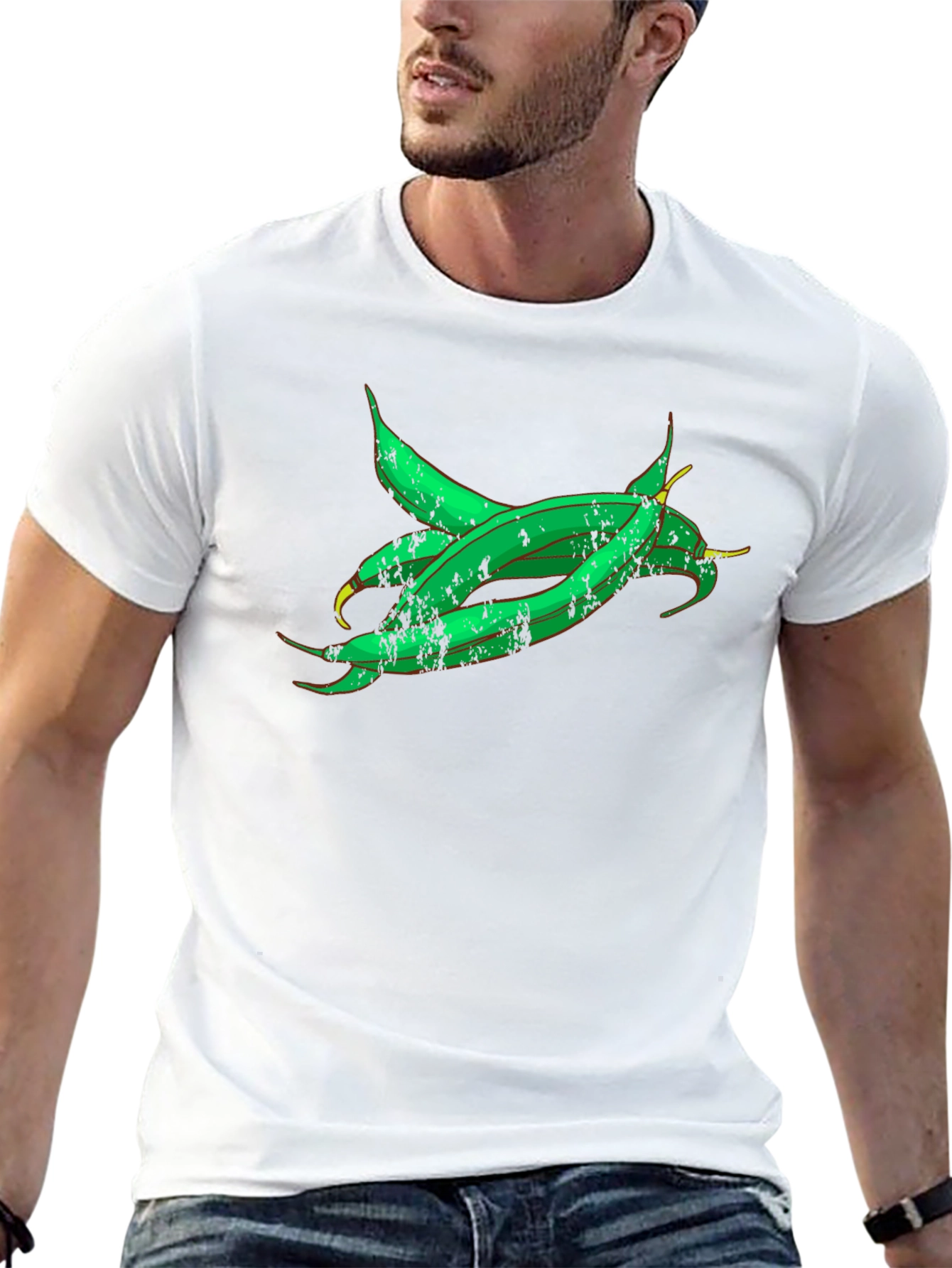 Green Beans Graphic Tee - Fresh Vegetable Shirt
