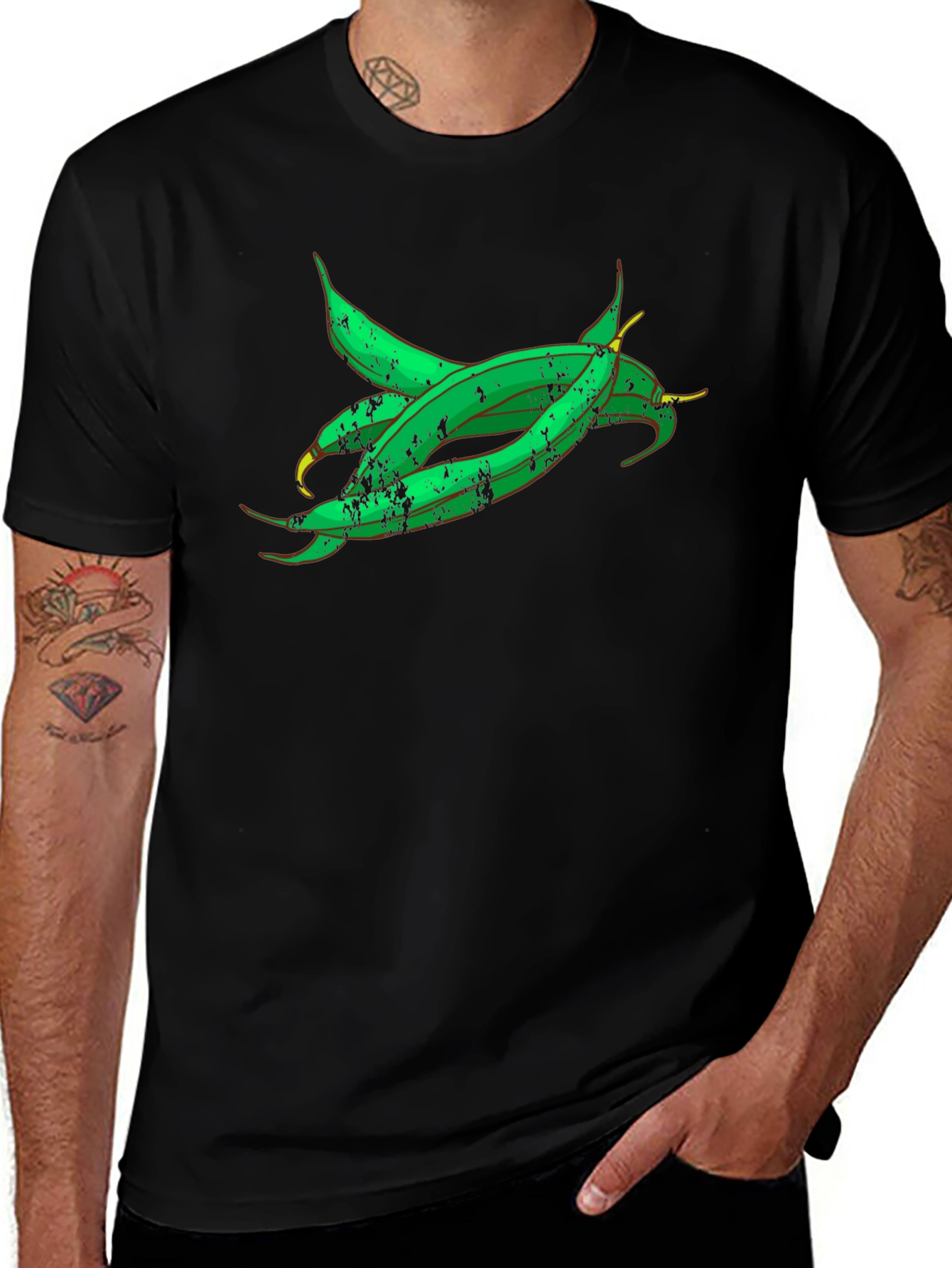 Green Beans Graphic Tee - Fresh Vegetable Shirt