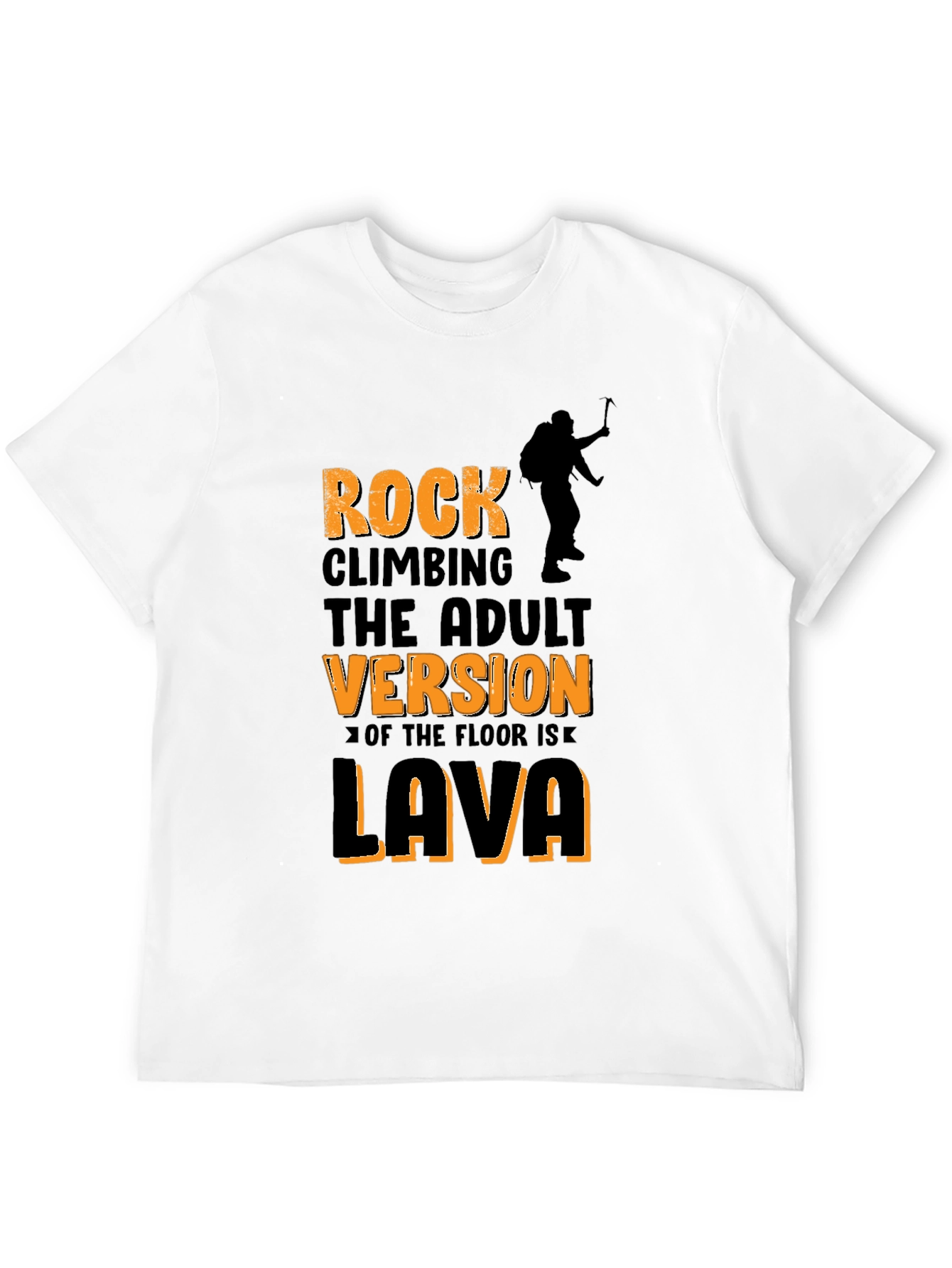Rock Climbing Adult Version Lava T-Shirt