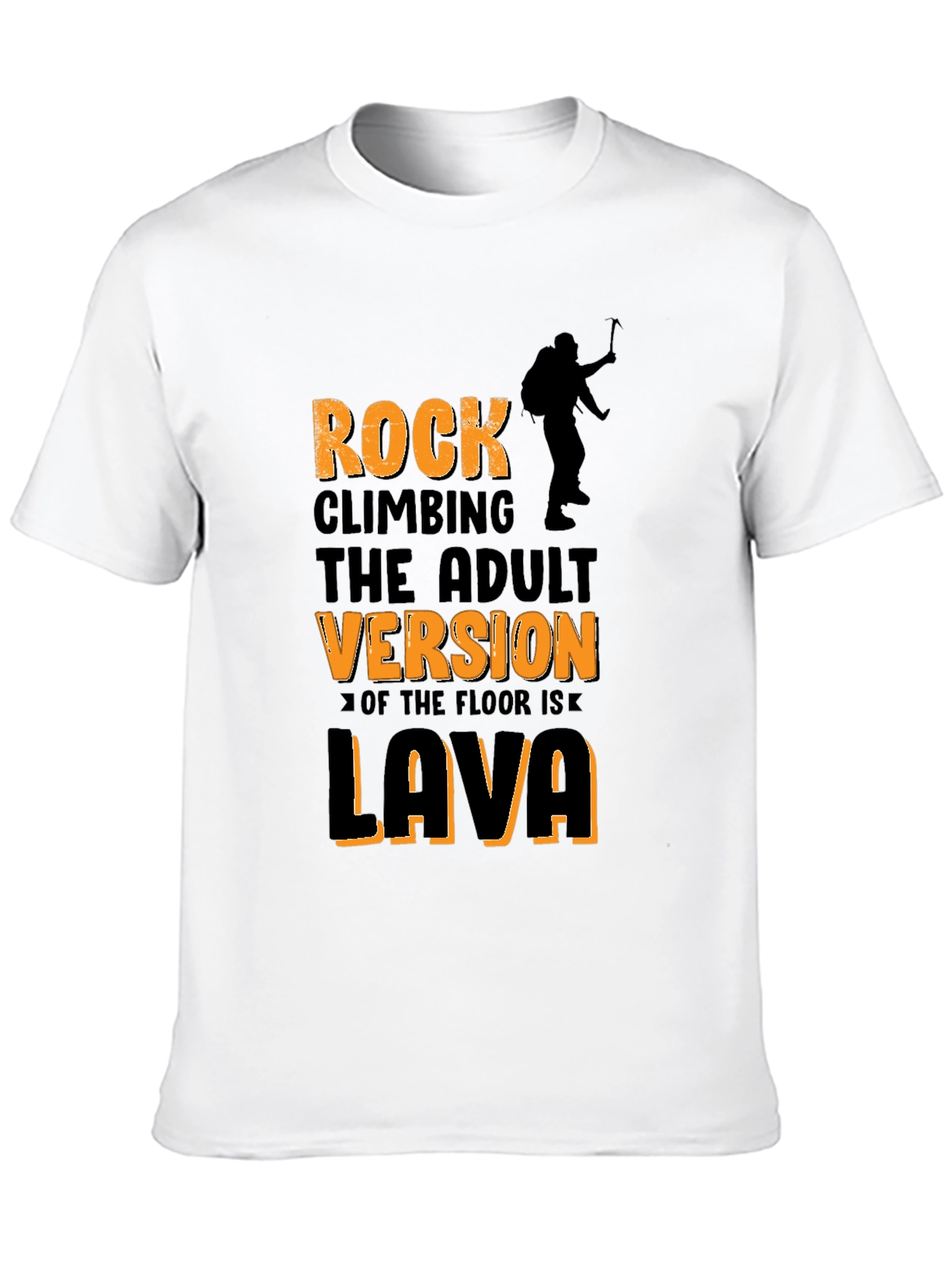 Rock Climbing Adult Version Lava T-Shirt