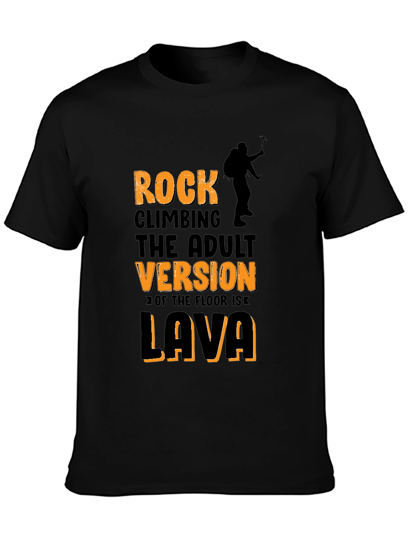 Rock Climbing Adult Version Lava T-Shirt