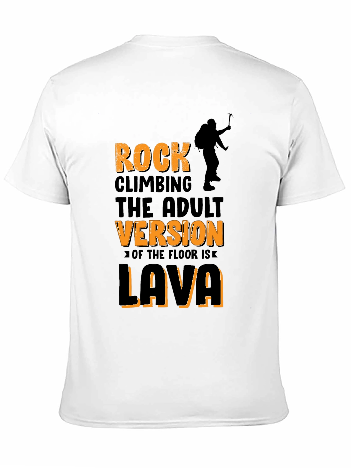 Rock Climbing Adult Version Lava T-Shirt