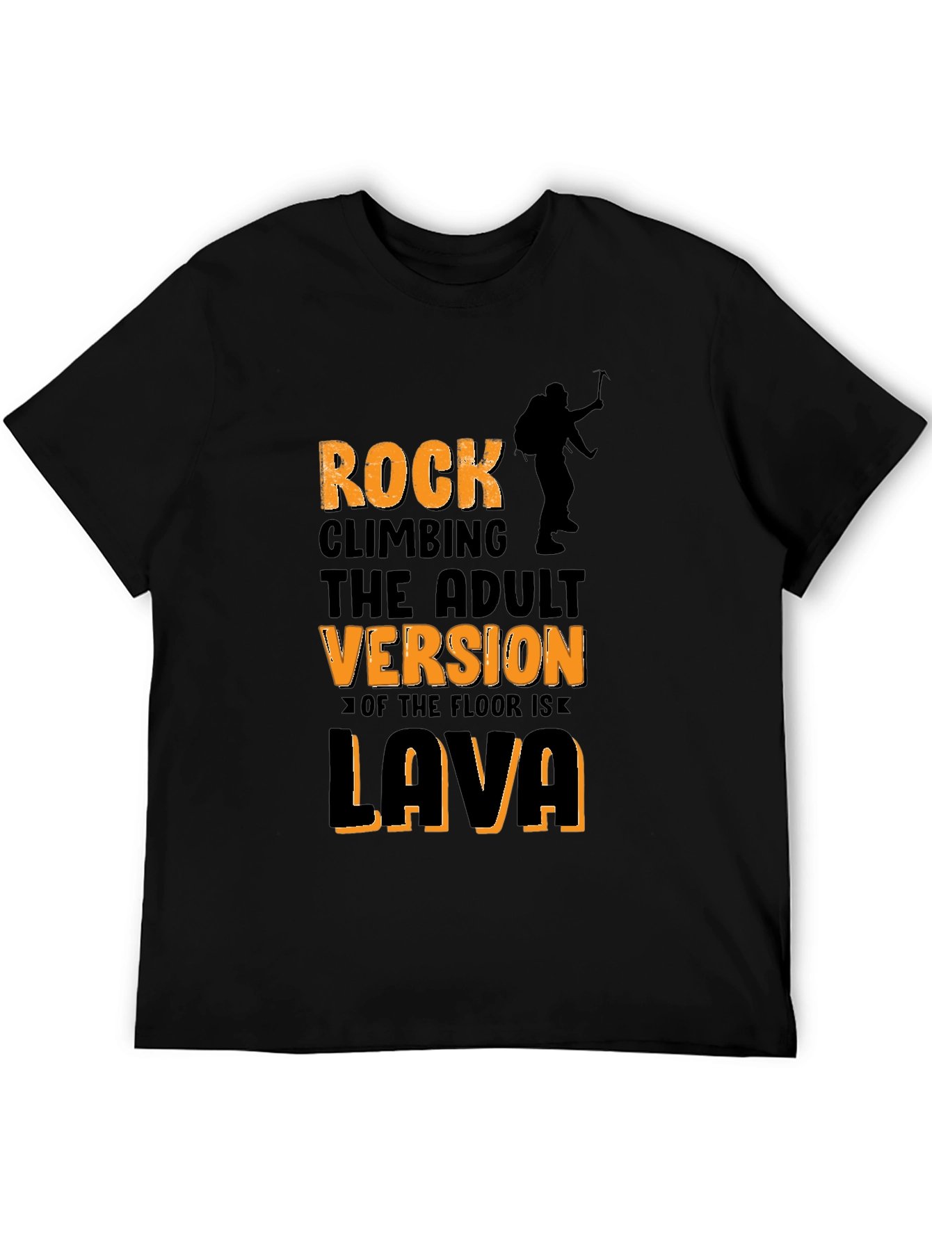 Rock Climbing Adult Version Lava T-Shirt
