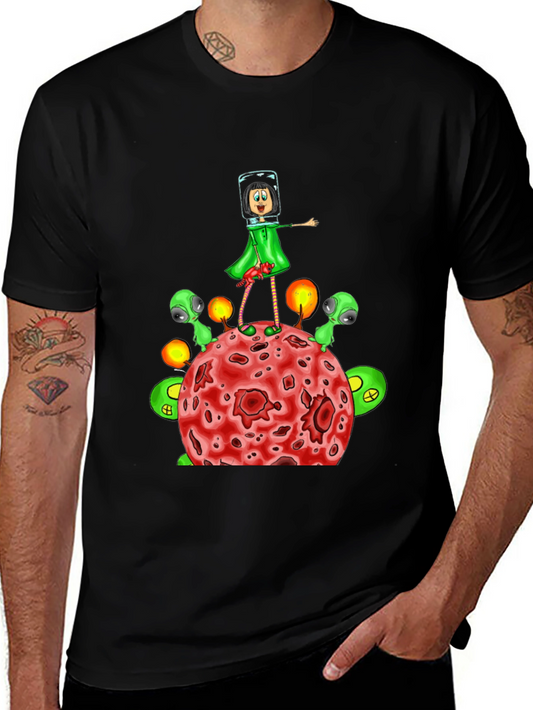 Cosmic Cartoon T-Shirt: Alien Planet Adventure