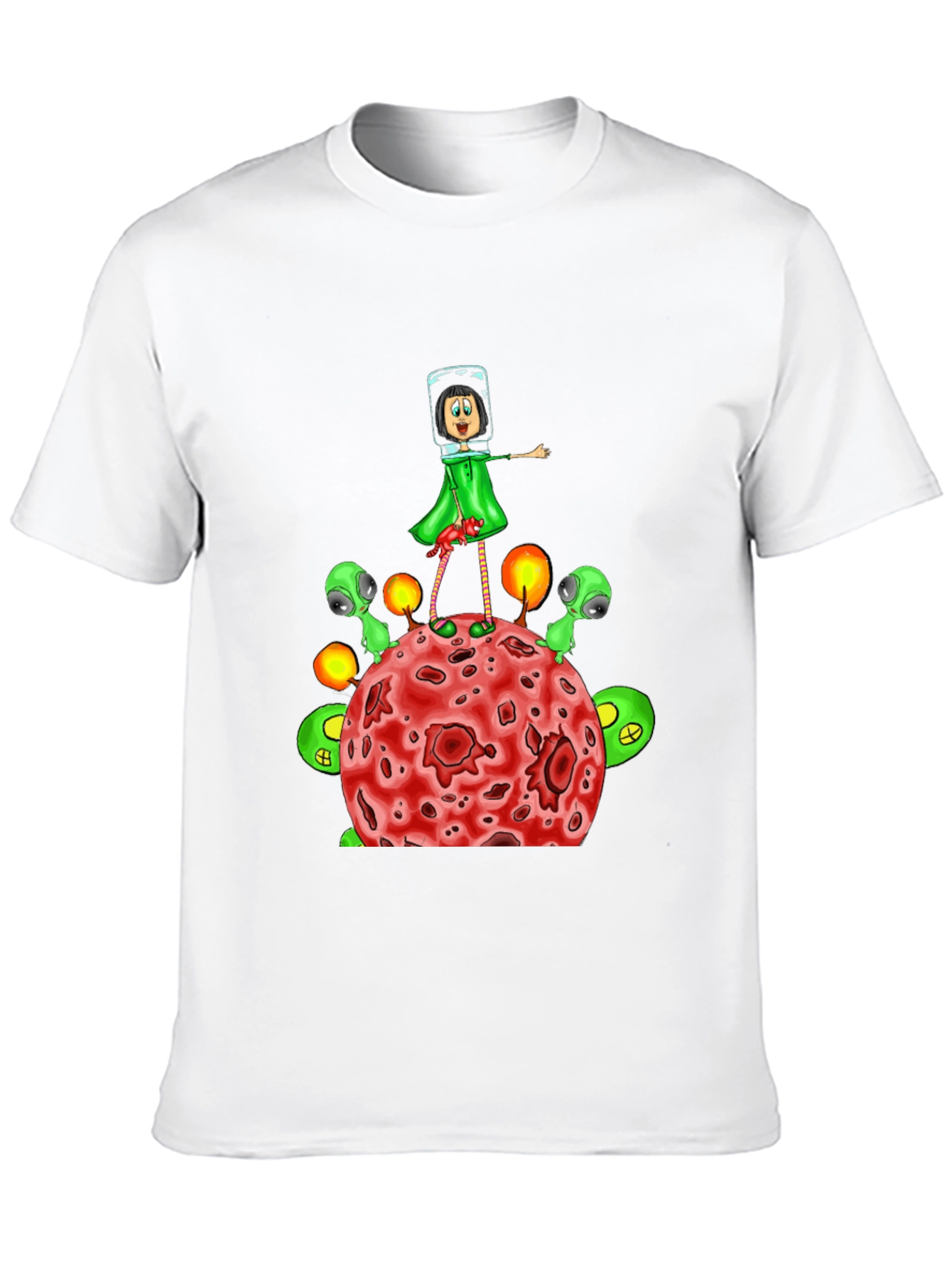 Cosmic Cartoon T-Shirt: Alien Planet Adventure