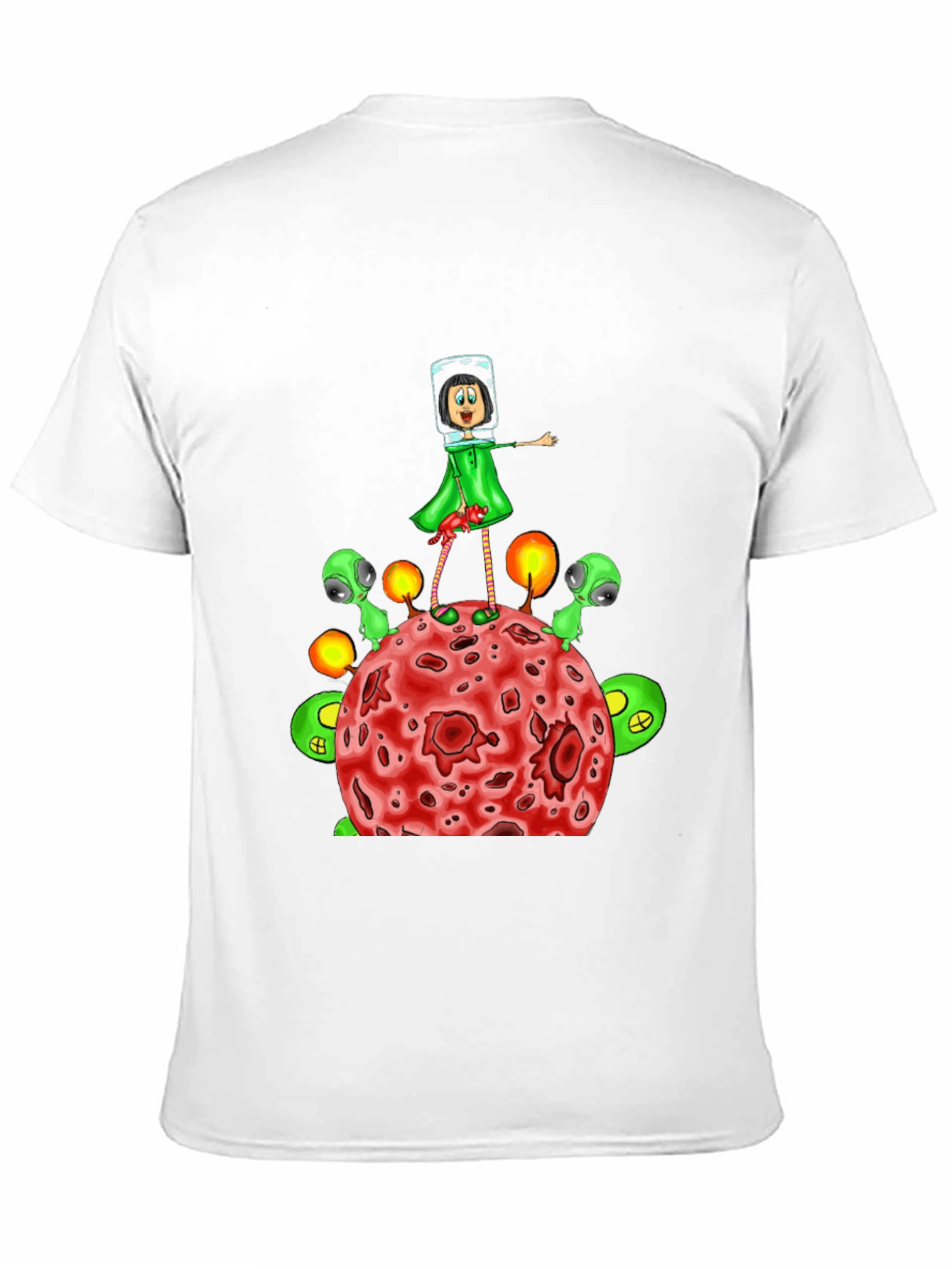 Cosmic Cartoon T-Shirt: Alien Planet Adventure