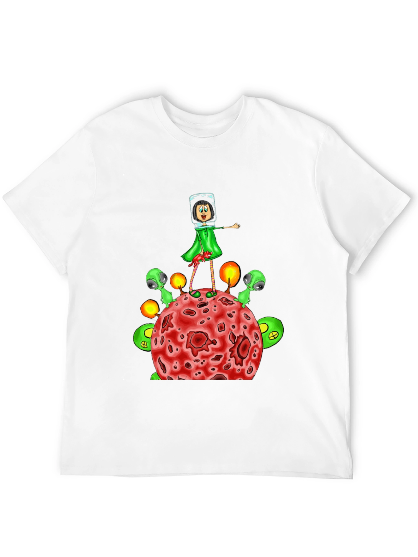 Cosmic Cartoon T-Shirt: Alien Planet Adventure
