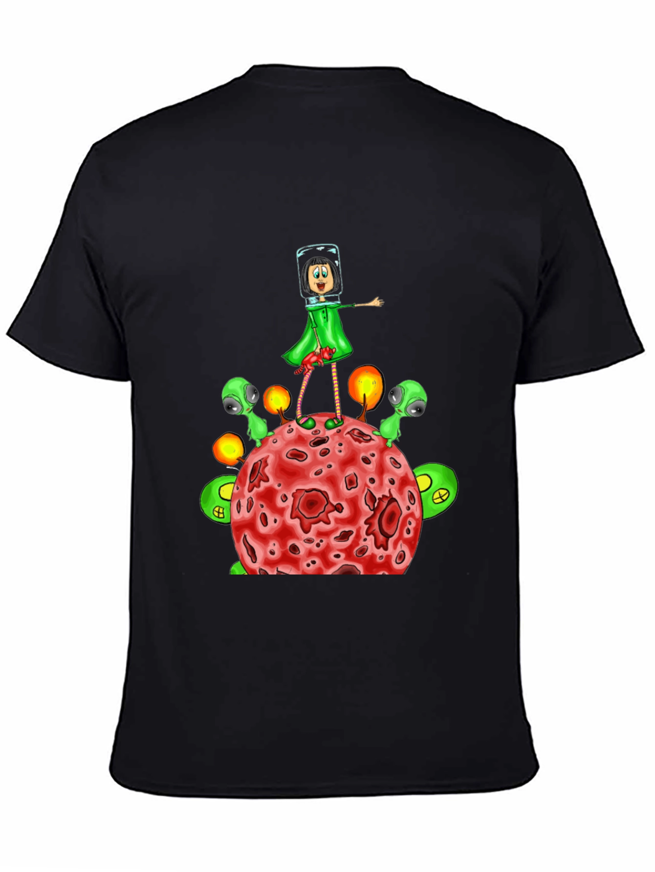 Cosmic Cartoon T-Shirt: Alien Planet Adventure