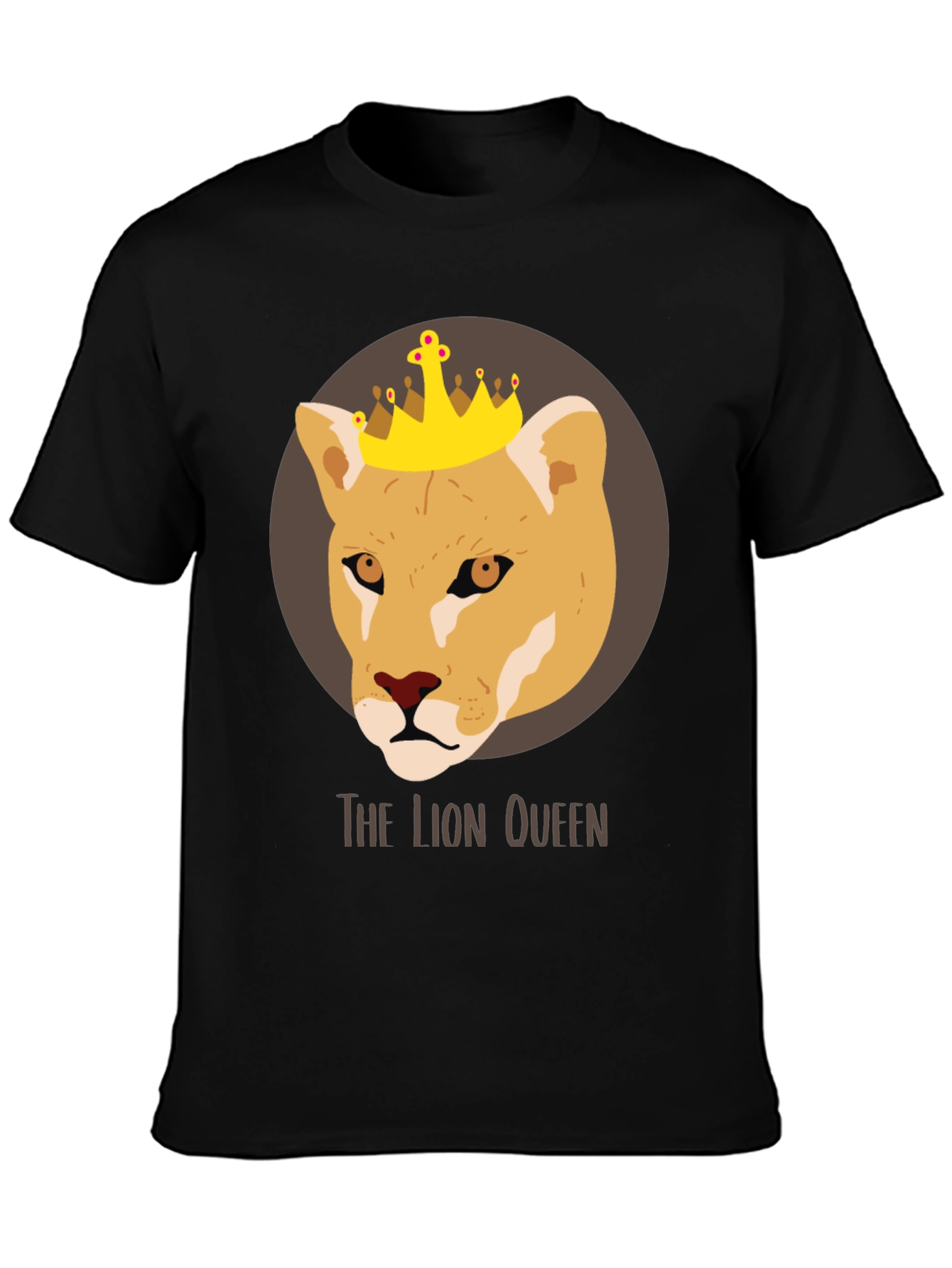 Lion Queen Graphic Tee - Unisex Black T-Shirt