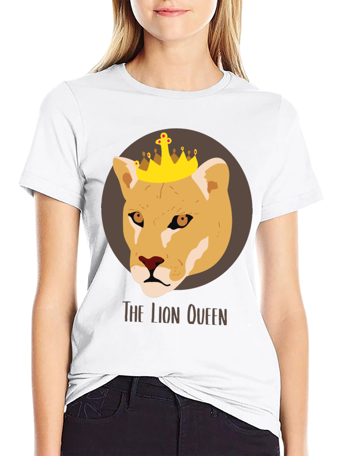 Lion Queen Graphic Tee - Unisex Black T-Shirt