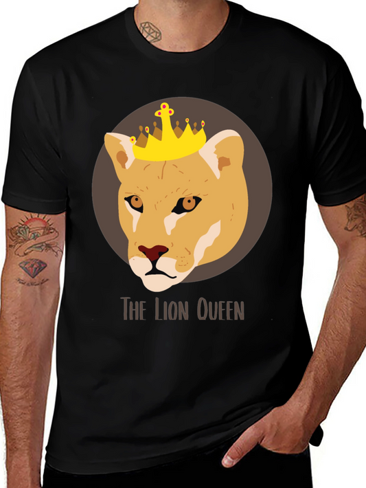 Lion Queen Graphic Tee - Unisex Black T-Shirt