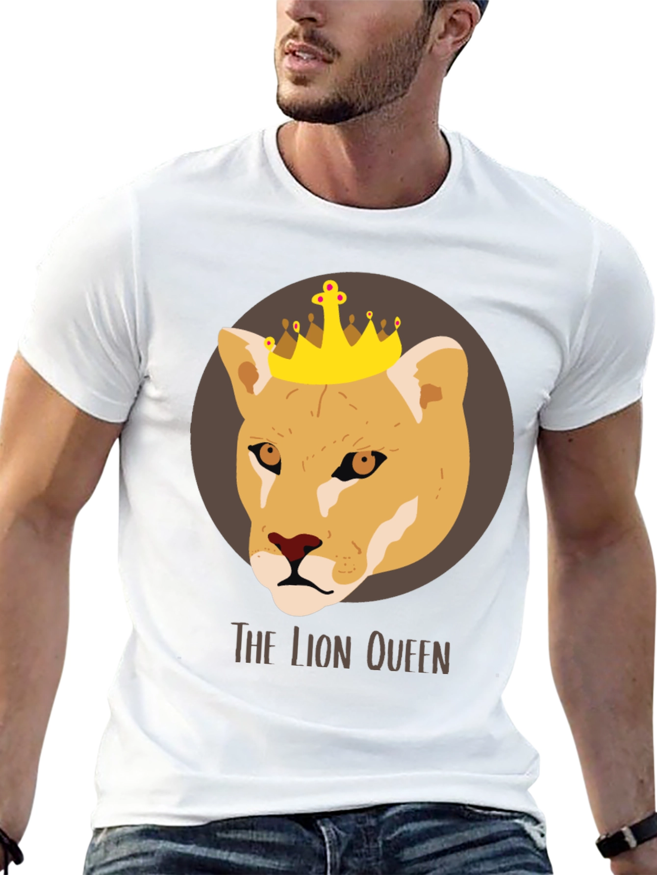 Lion Queen Graphic Tee - Unisex Black T-Shirt
