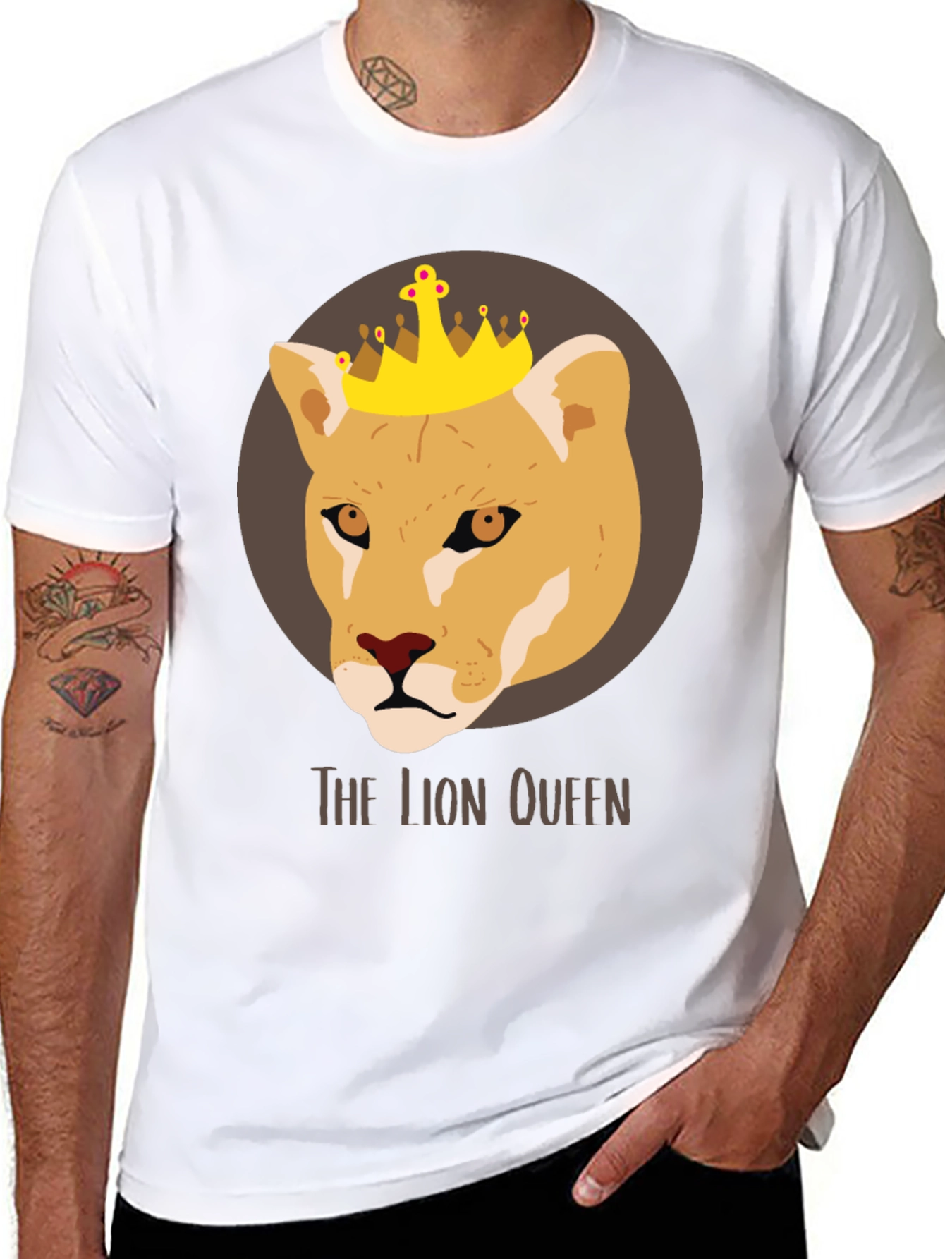 Lion Queen Graphic Tee - Unisex Black T-Shirt