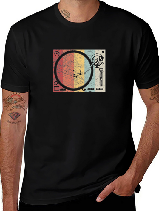 Retro Turntable Design T-Shirt - Vintage Style