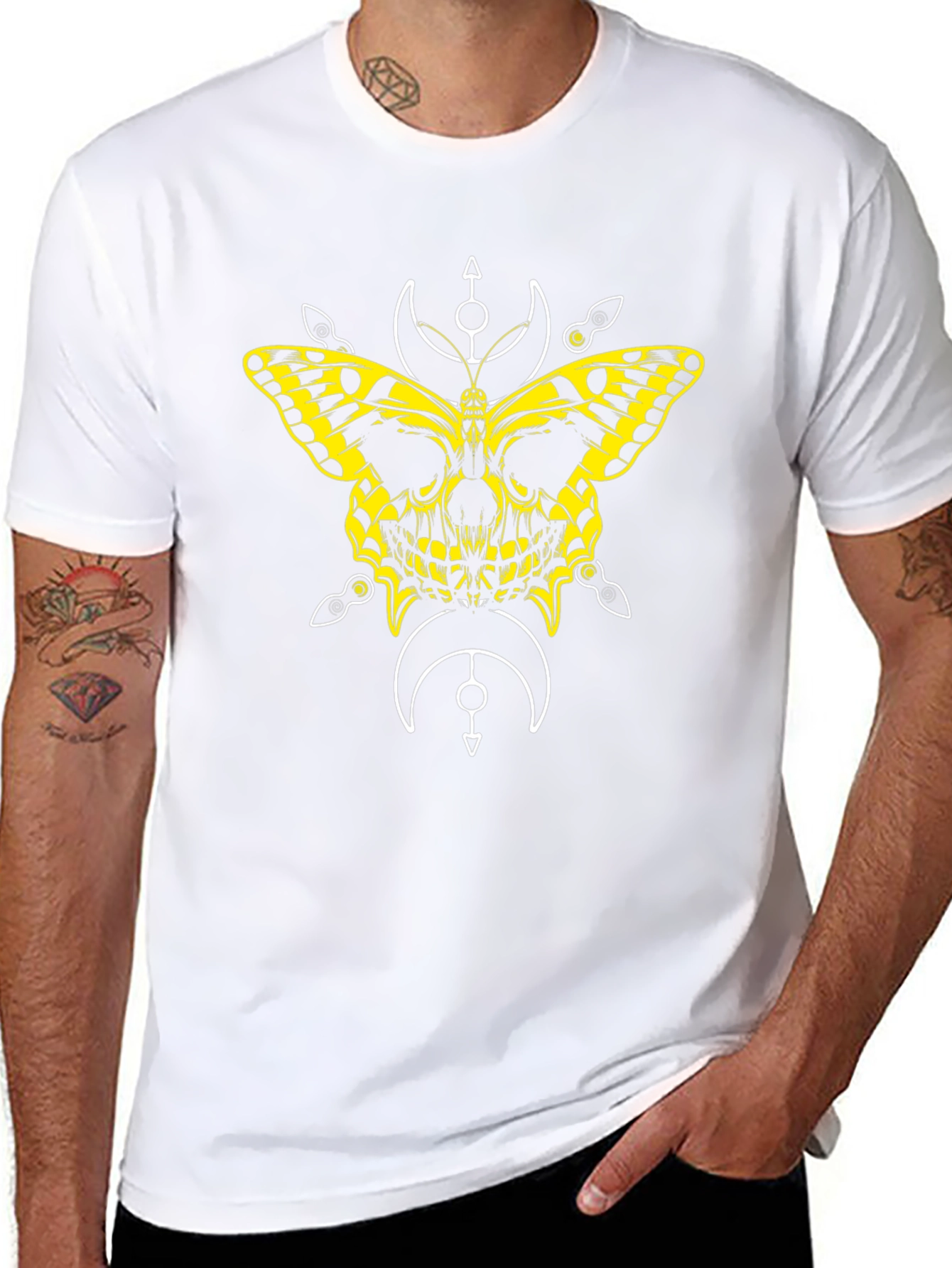 Butterfly Skull Graphic Tee - Black T-Shirt