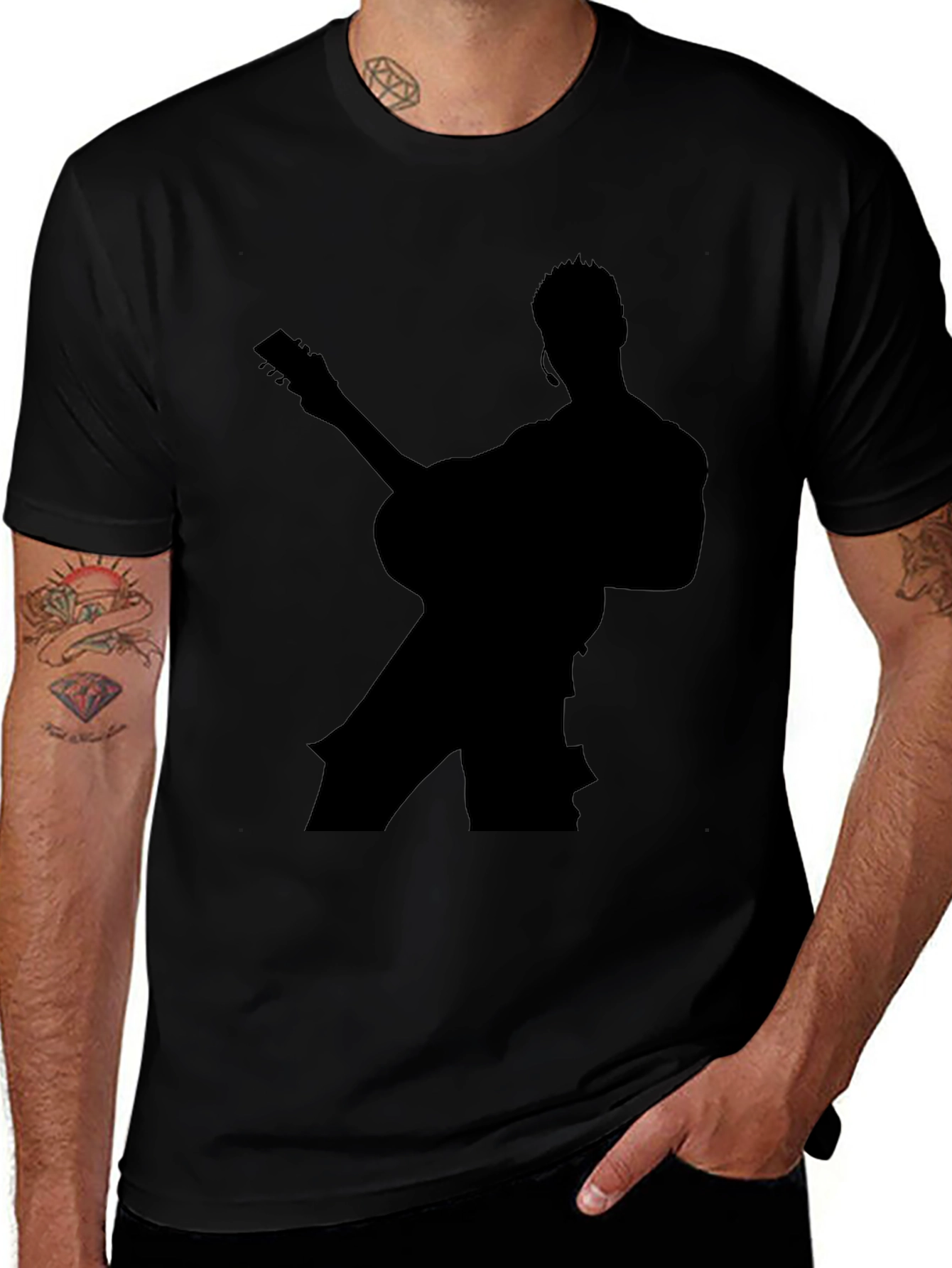 Silhouette Guitarist Graphic T-Shirt