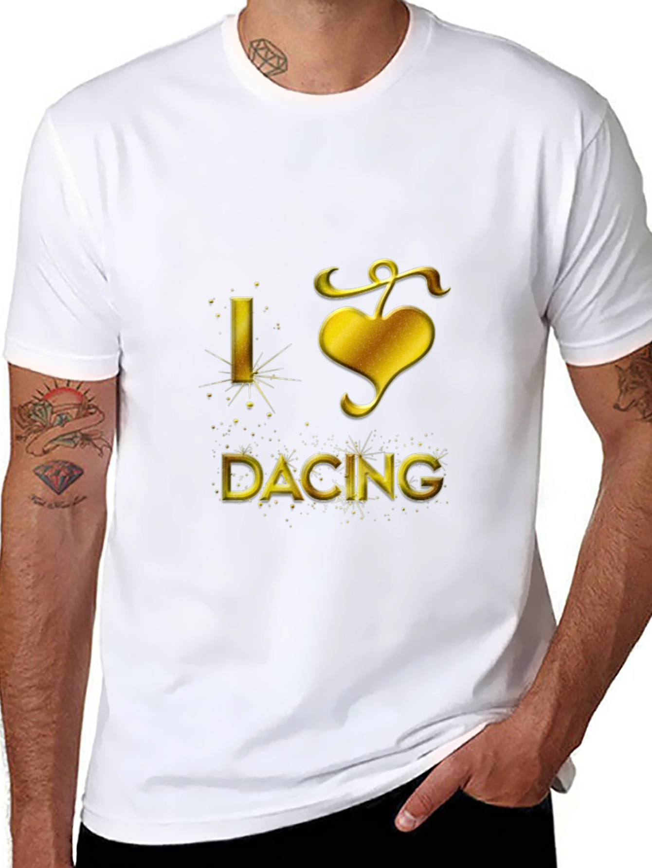 I Love Dancing Graphic Tee - Gold on Black