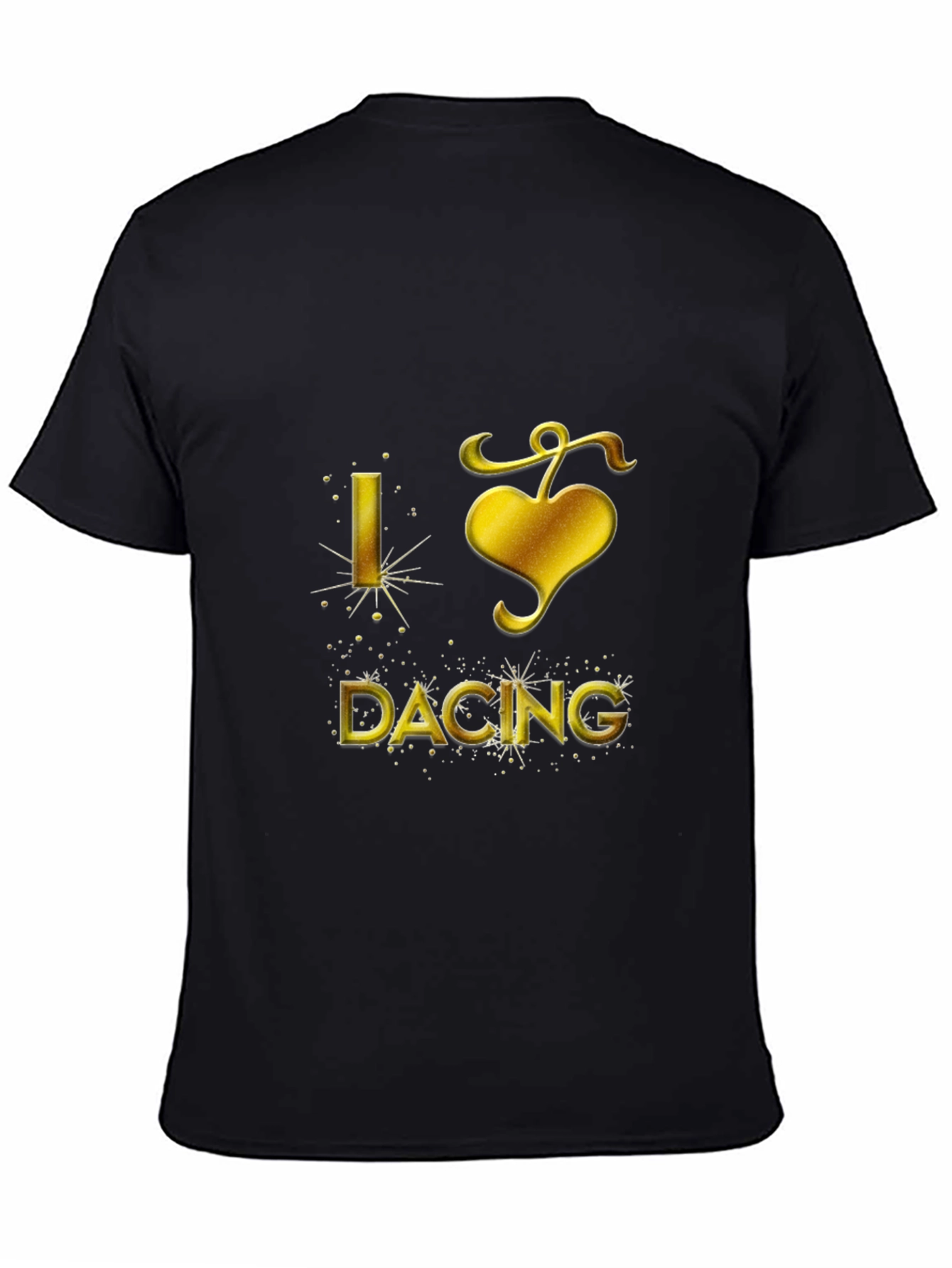 I Love Dancing Graphic Tee - Gold on Black