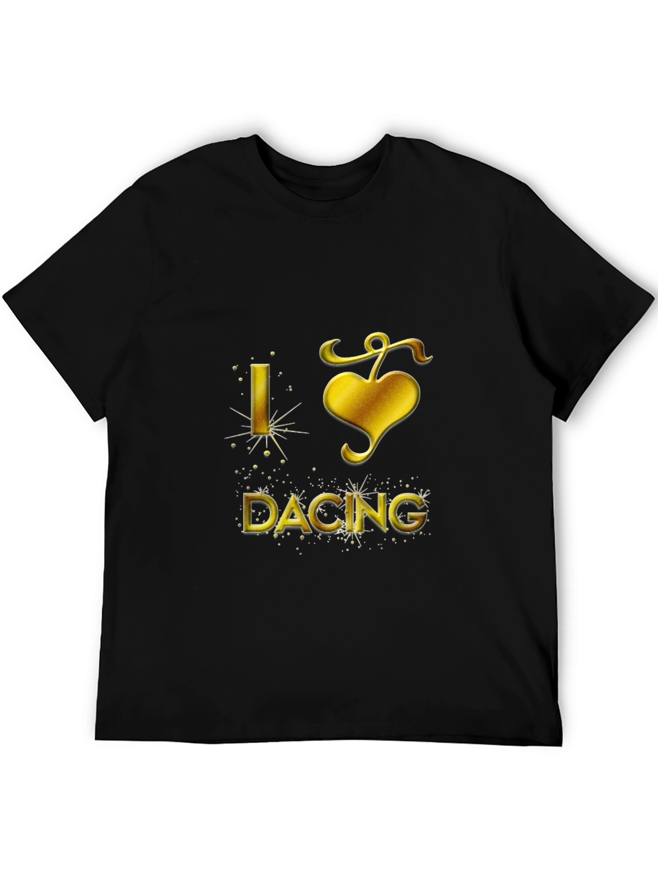 I Love Dancing Graphic Tee - Gold on Black