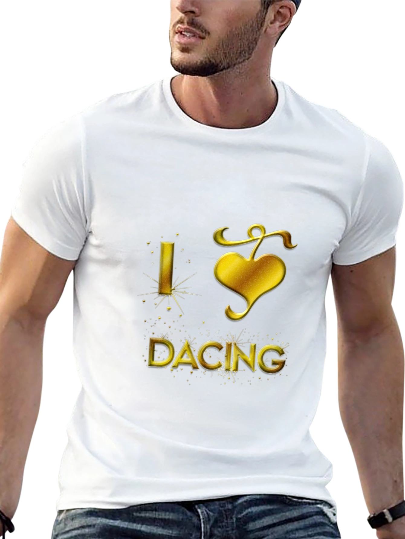 I Love Dancing Graphic Tee - Gold on Black