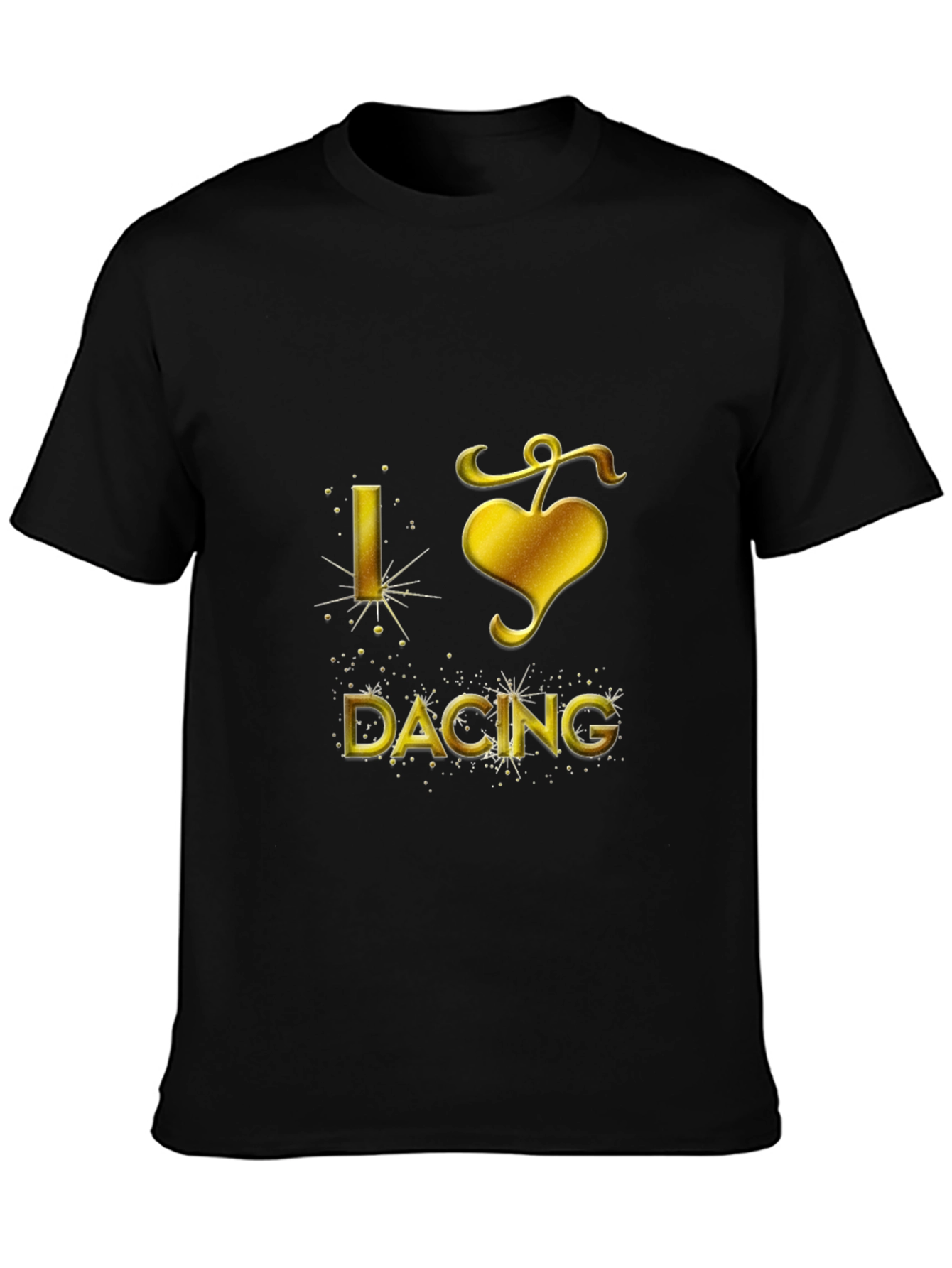 I Love Dancing Graphic Tee - Gold on Black