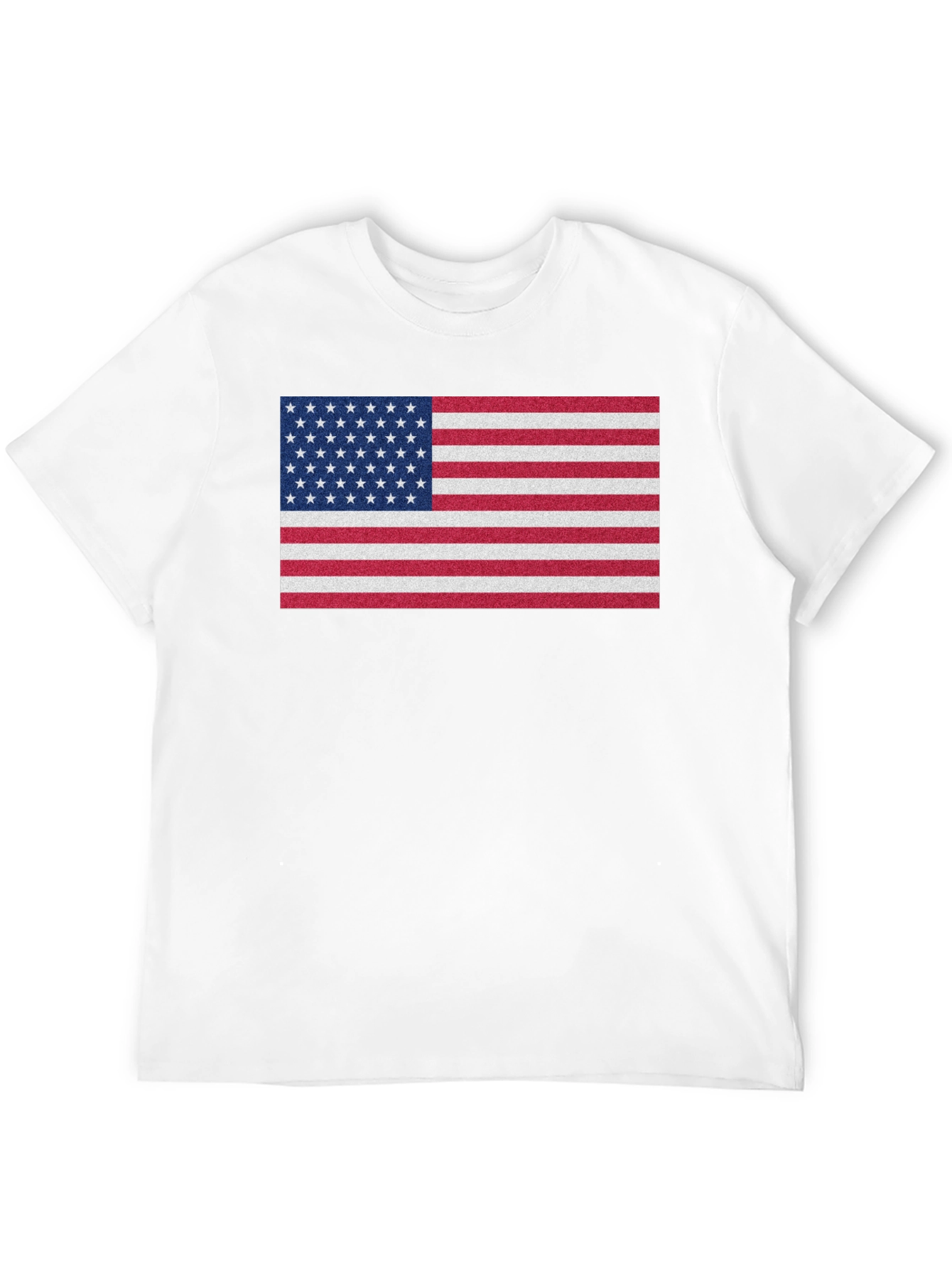 American Flag Graphic Print Crew Neck T-Shirt