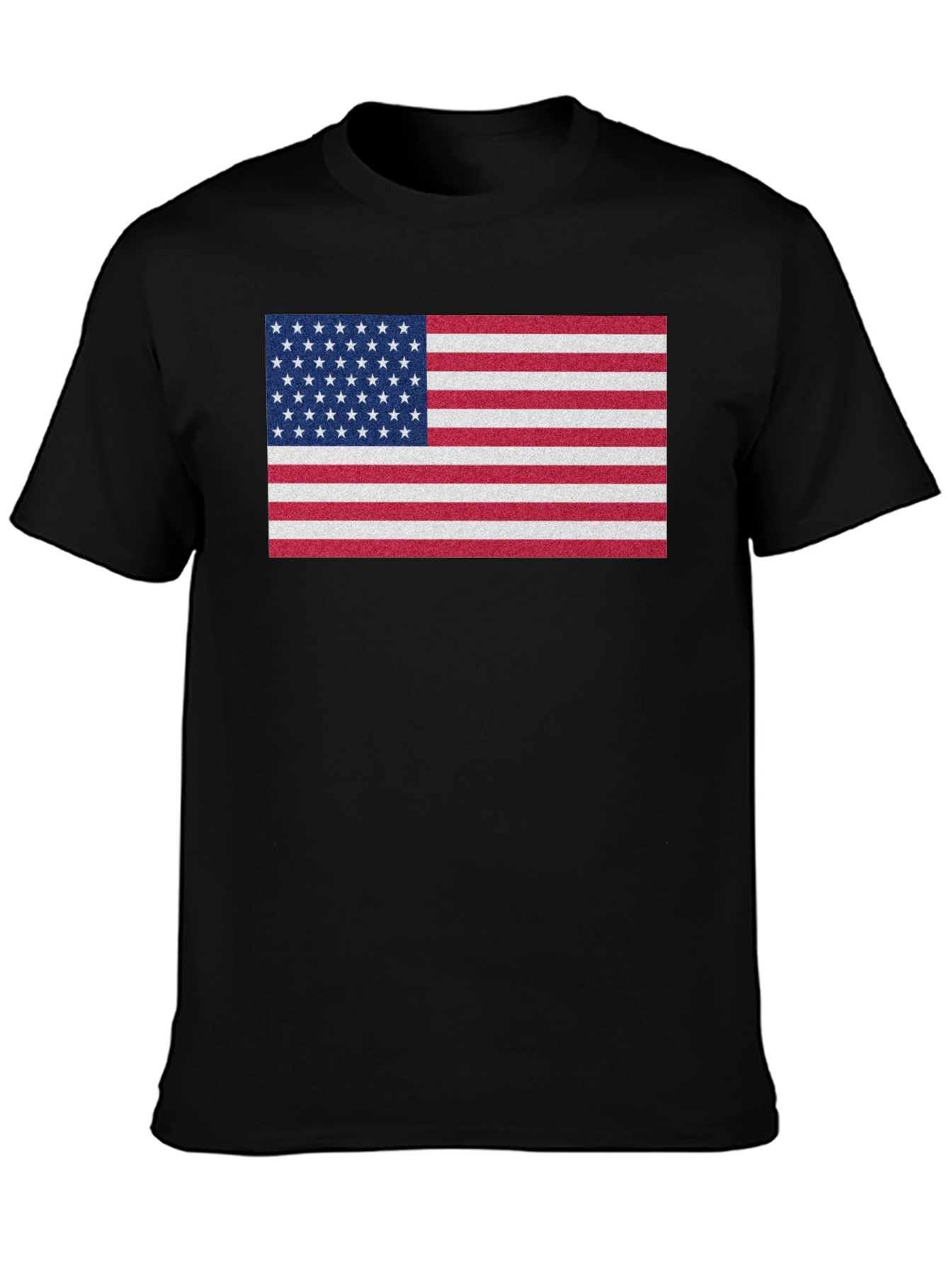 American Flag Graphic Print Crew Neck T-Shirt