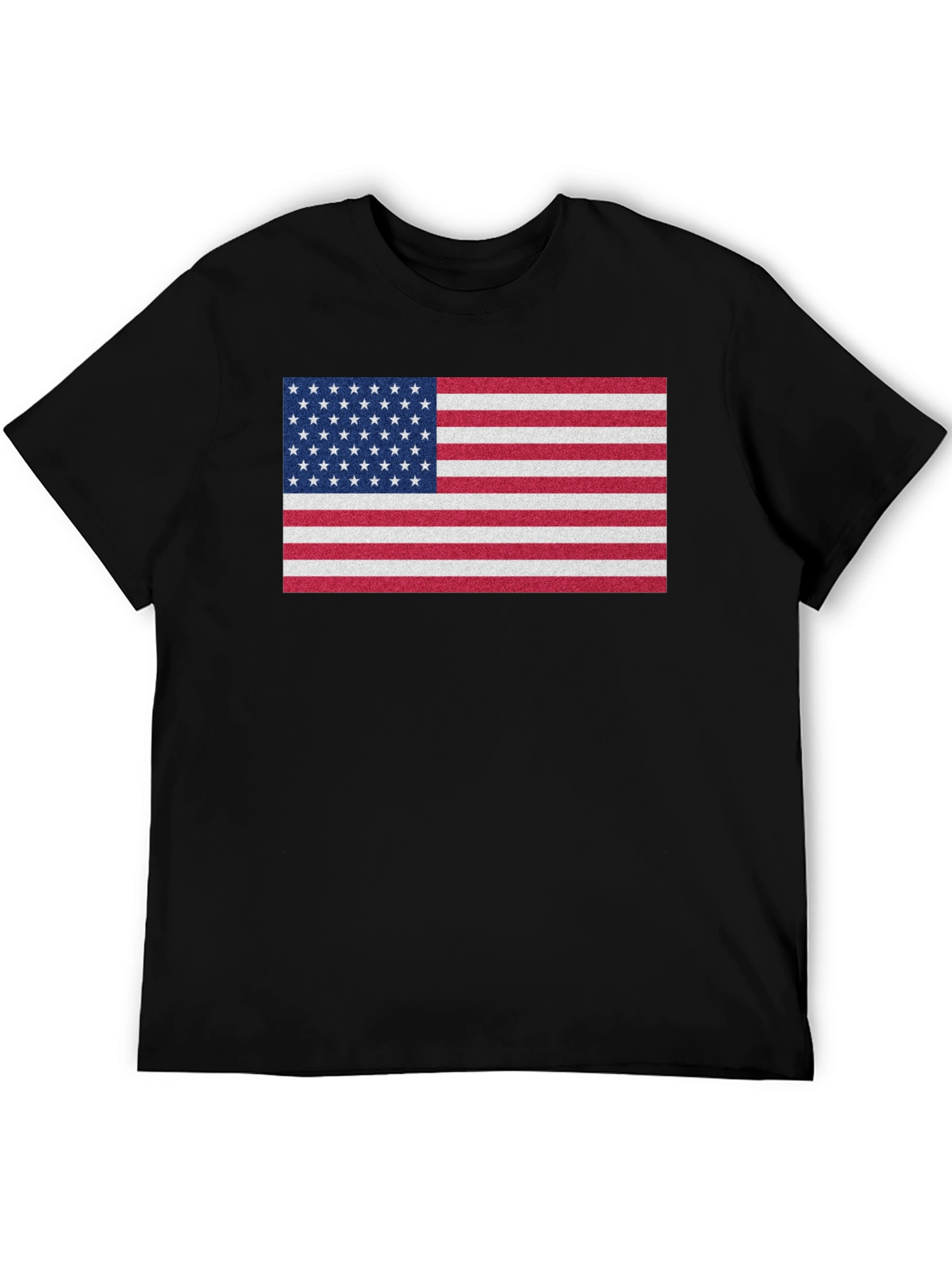 American Flag Graphic Print Crew Neck T-Shirt