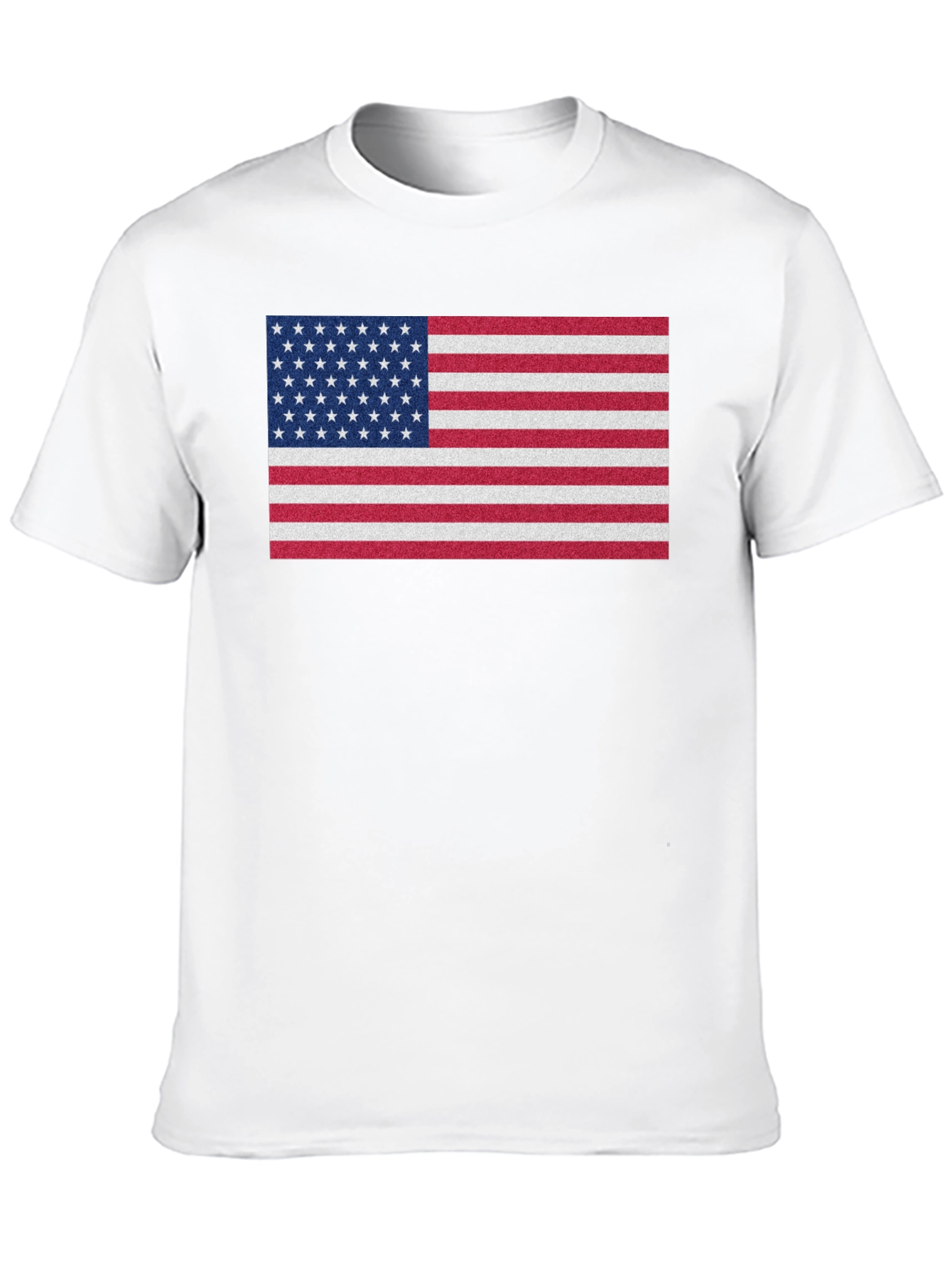 American Flag Graphic Print Crew Neck T-Shirt