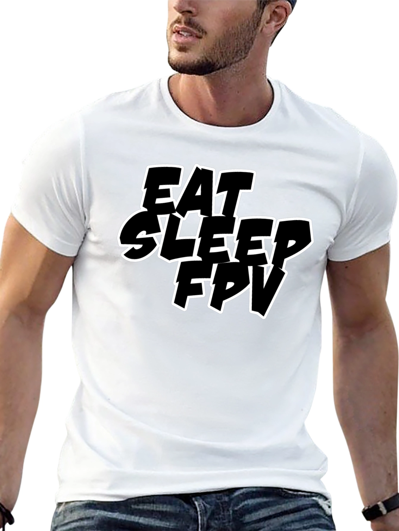 Eat Sleep FPV Black T-Shirt - Drone Racing Tee