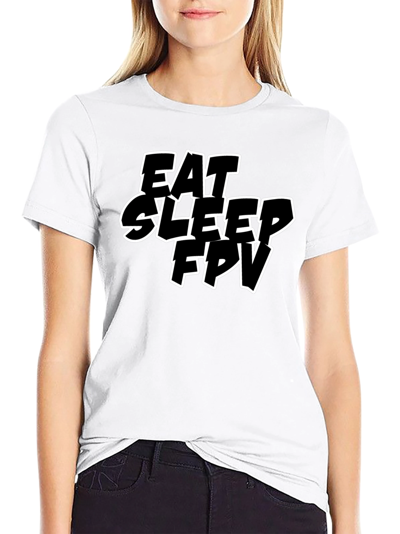 Eat Sleep FPV Black T-Shirt - Drone Racing Tee