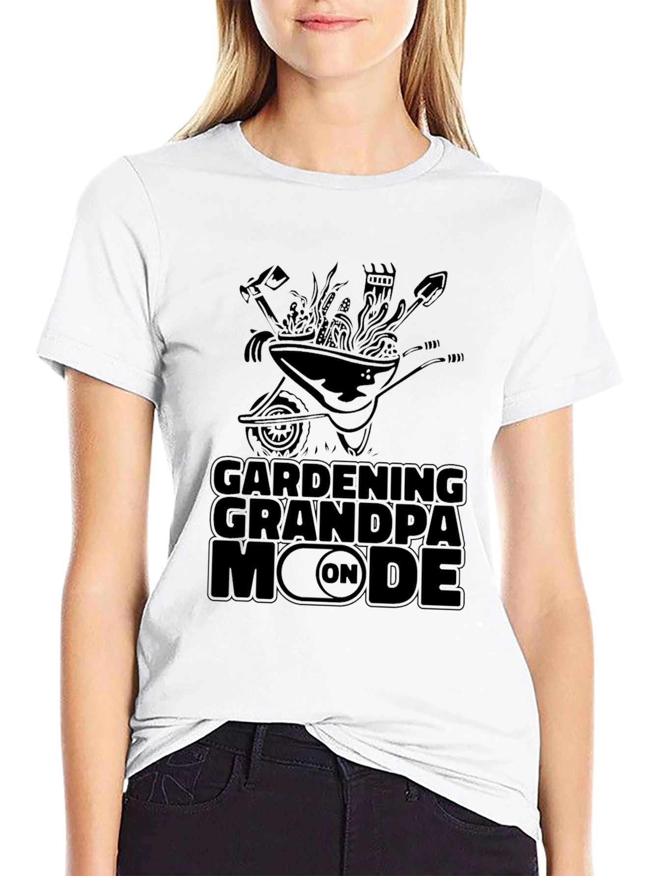 Gardening Grandpa Mode On T-Shirt - Black