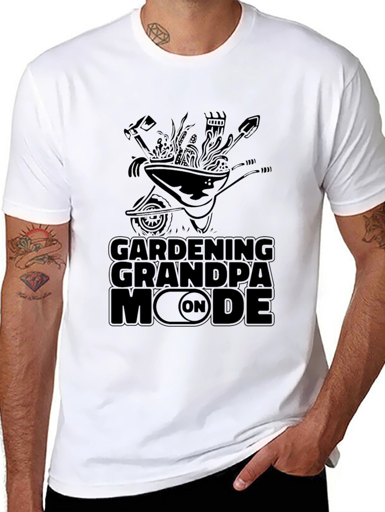 Gardening Grandpa Mode On T-Shirt - Black