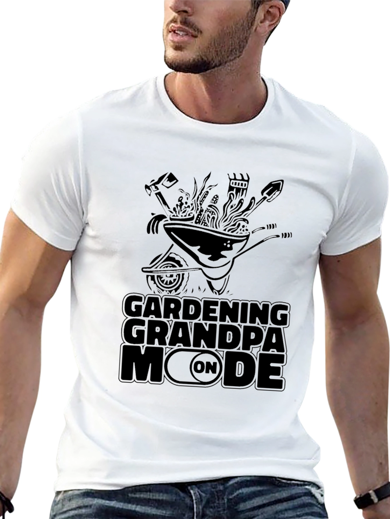 Gardening Grandpa Mode On T-Shirt - Black