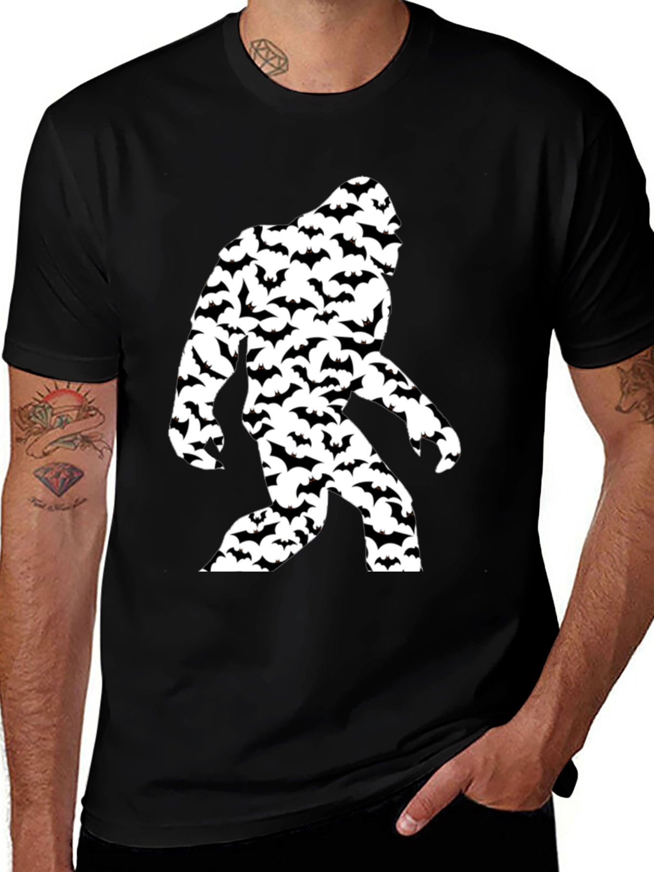 Bigfoot Bats Graphic T-Shirt - Black