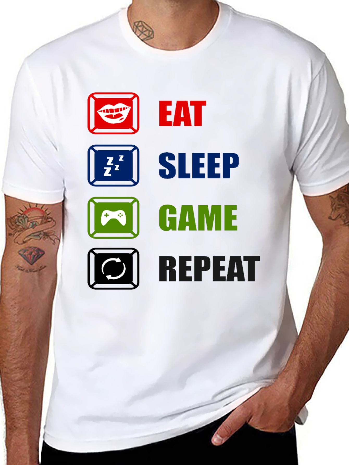 Eat Sleep Game Repeat Gamer T-Shirt