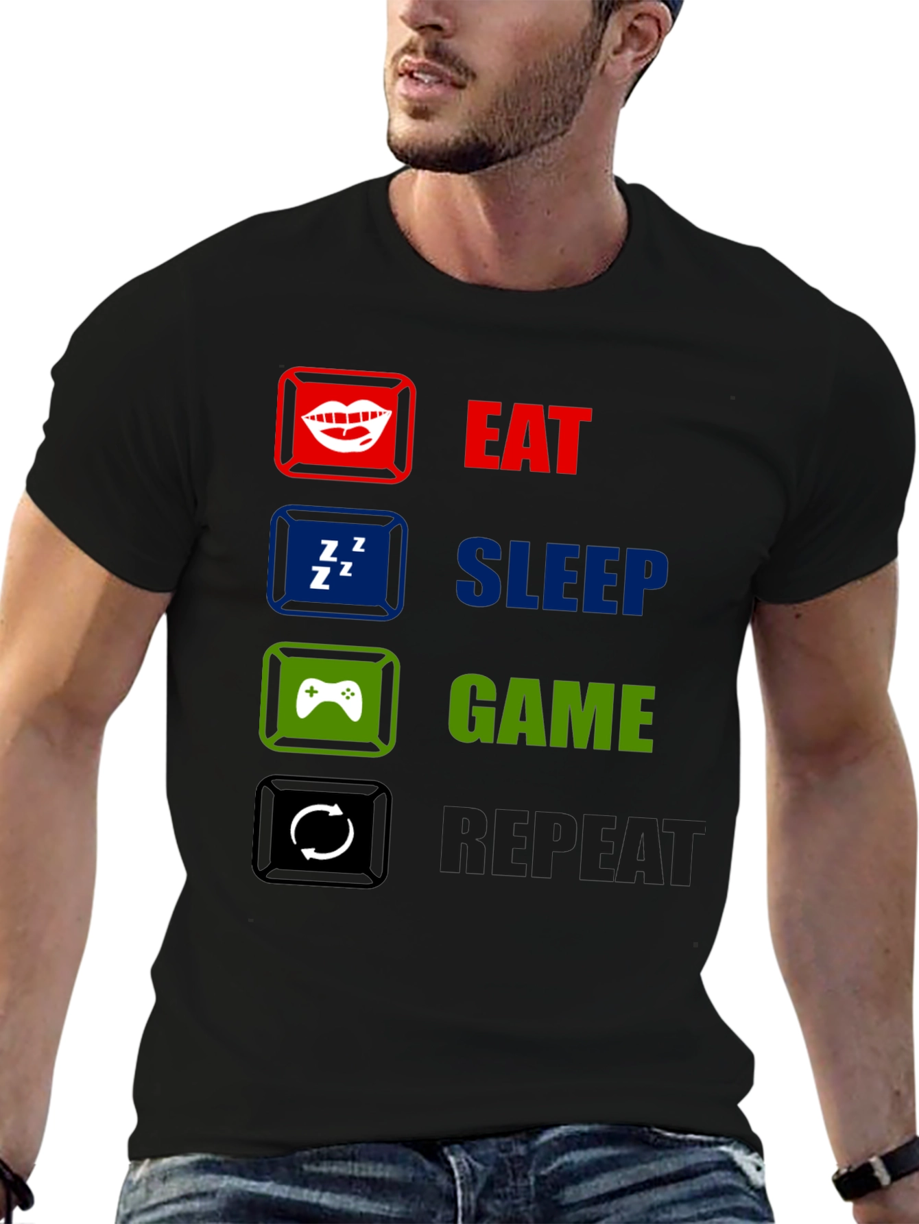 Eat Sleep Game Repeat Gamer T-Shirt