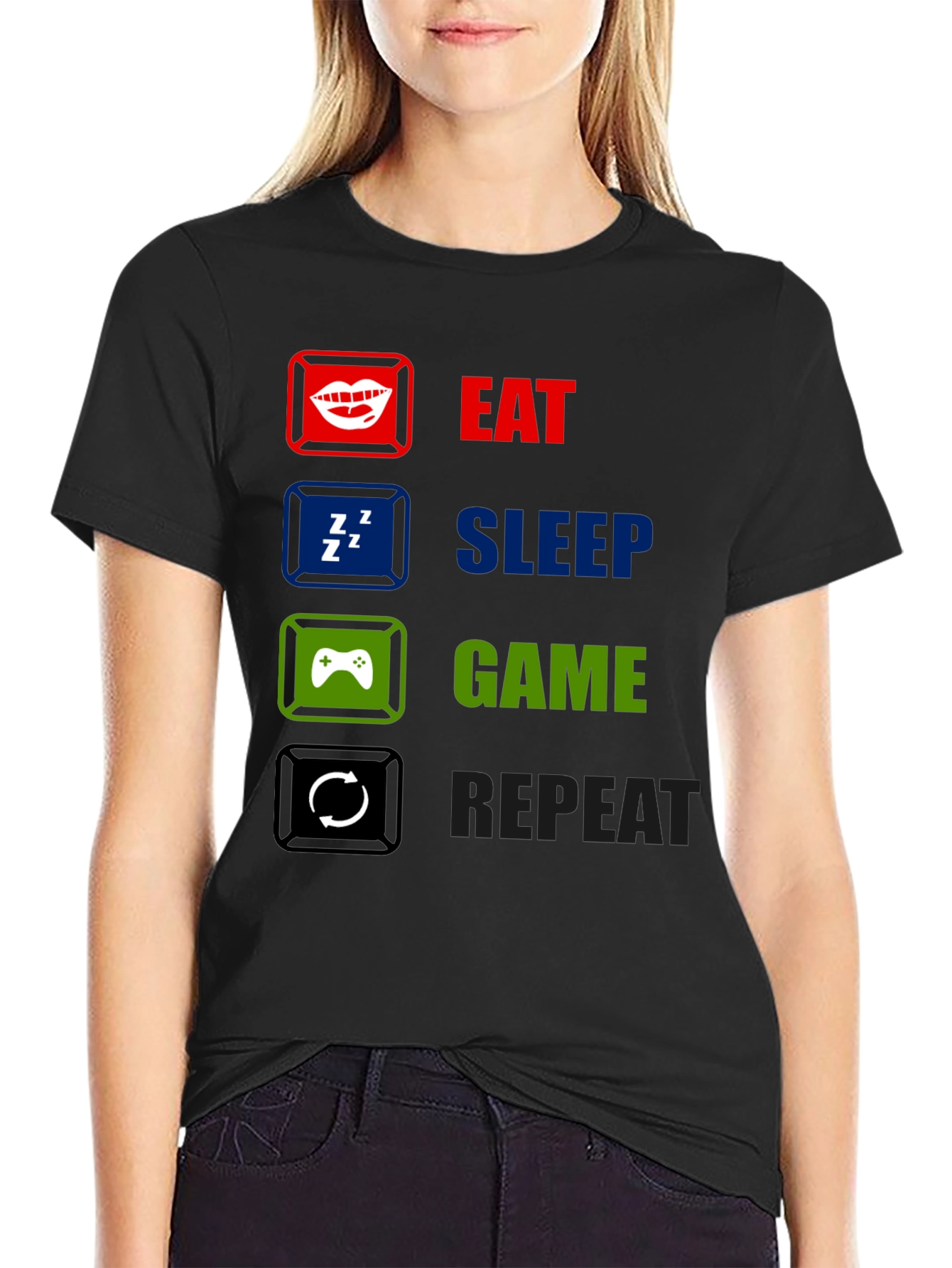 Eat Sleep Game Repeat Gamer T-Shirt