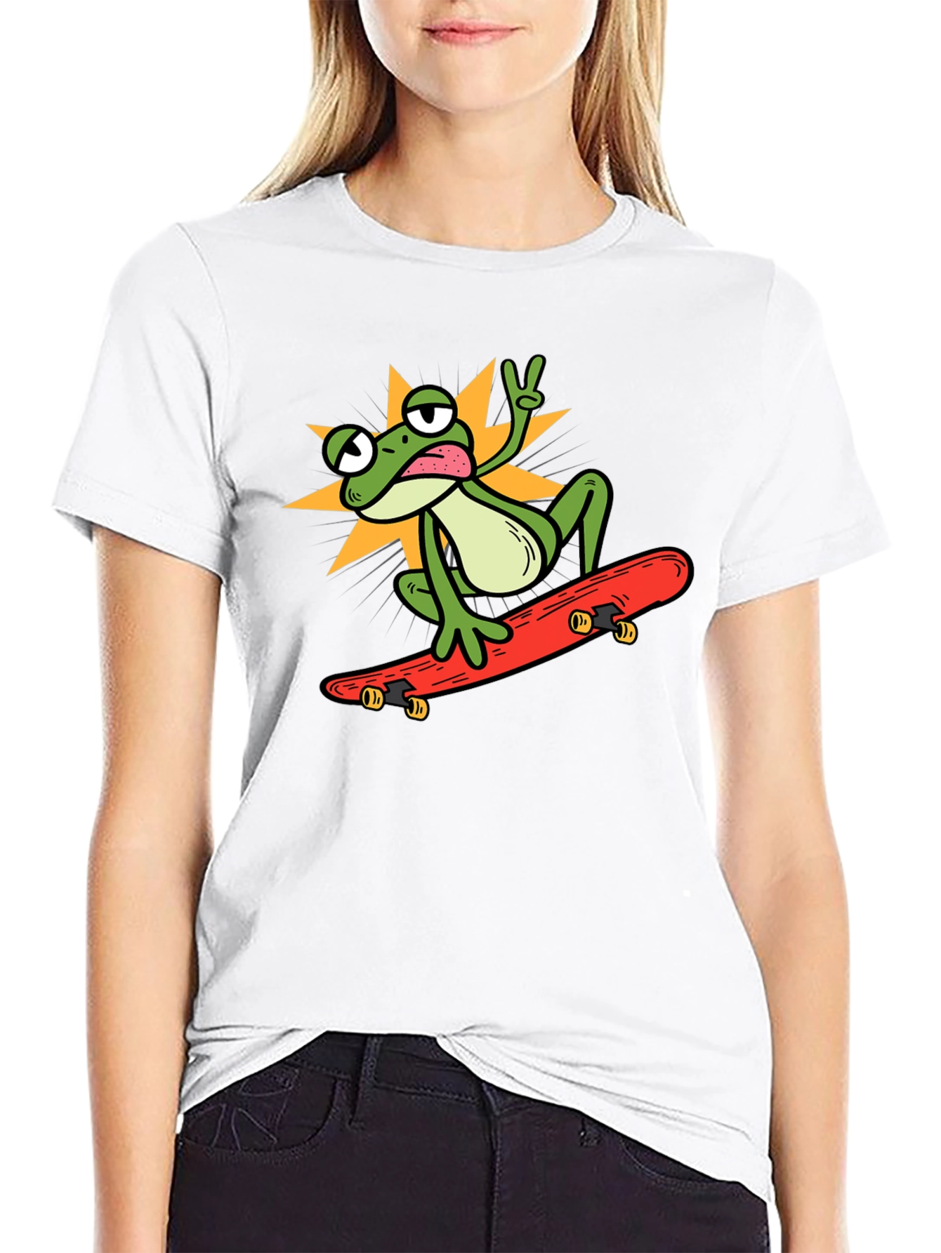 Cool Frog Skateboarder Graphic Tee