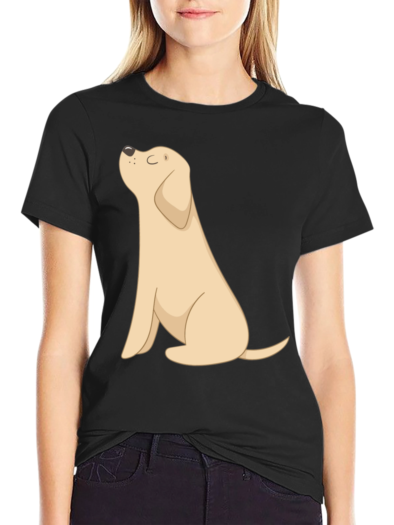 Dog Graphic Tee - Black Casual T-Shirt