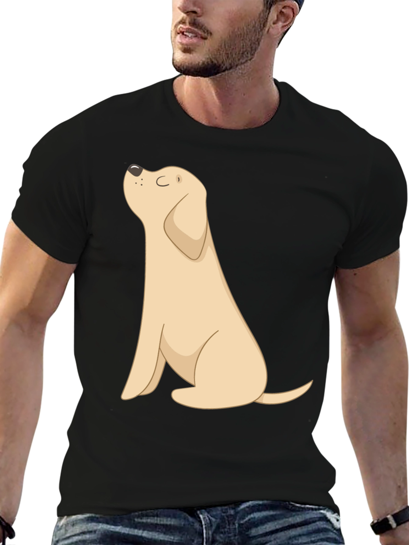 Dog Graphic Tee - Black Casual T-Shirt