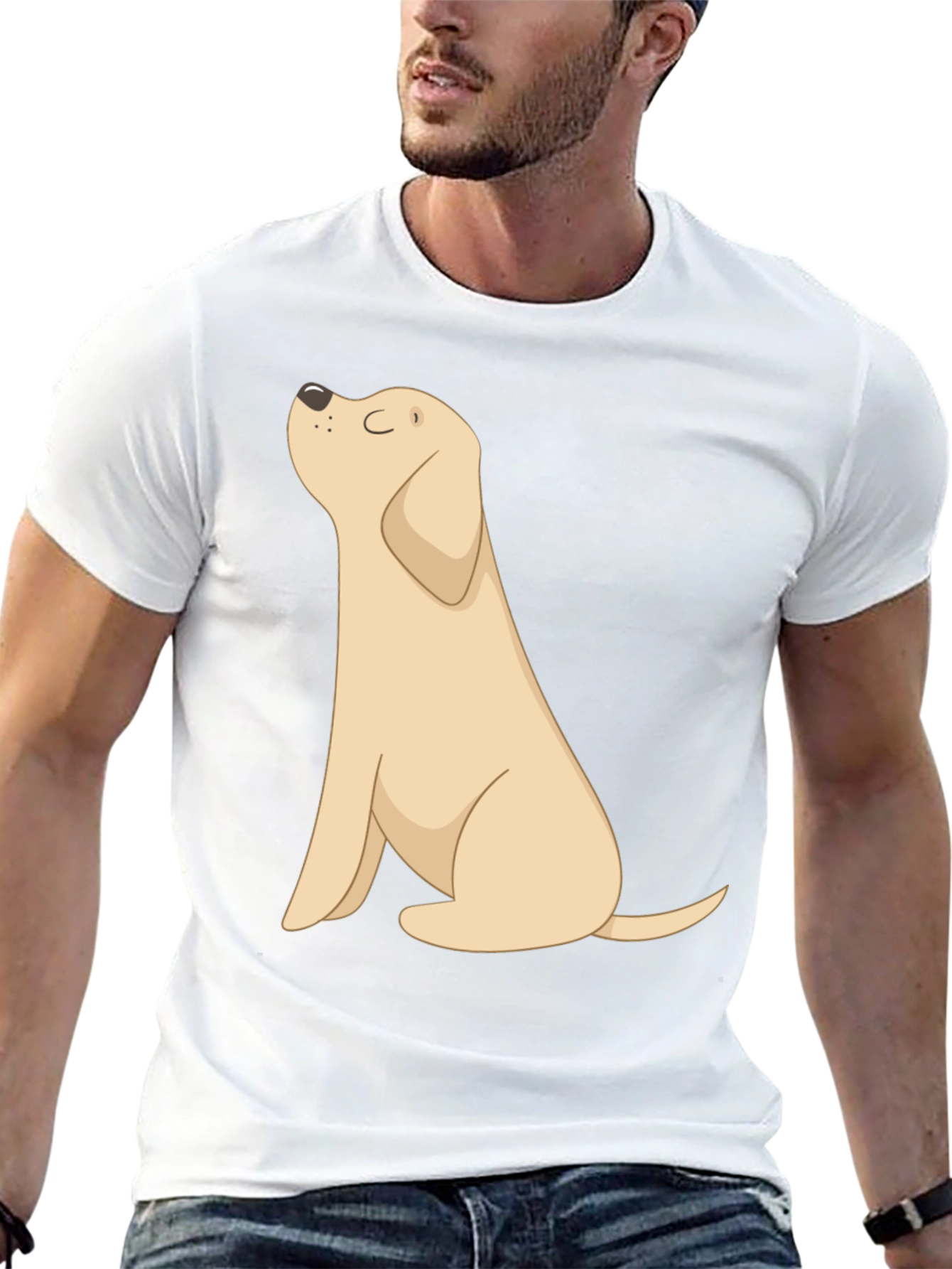 Dog Graphic Tee - Black Casual T-Shirt
